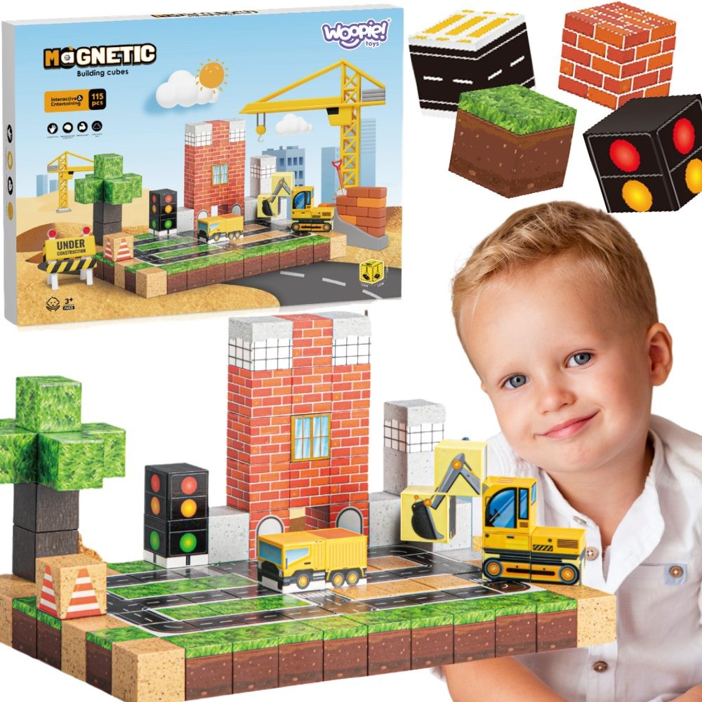 Woopie Magnetiske Byggeklodser Byggeplads 115 Stk.