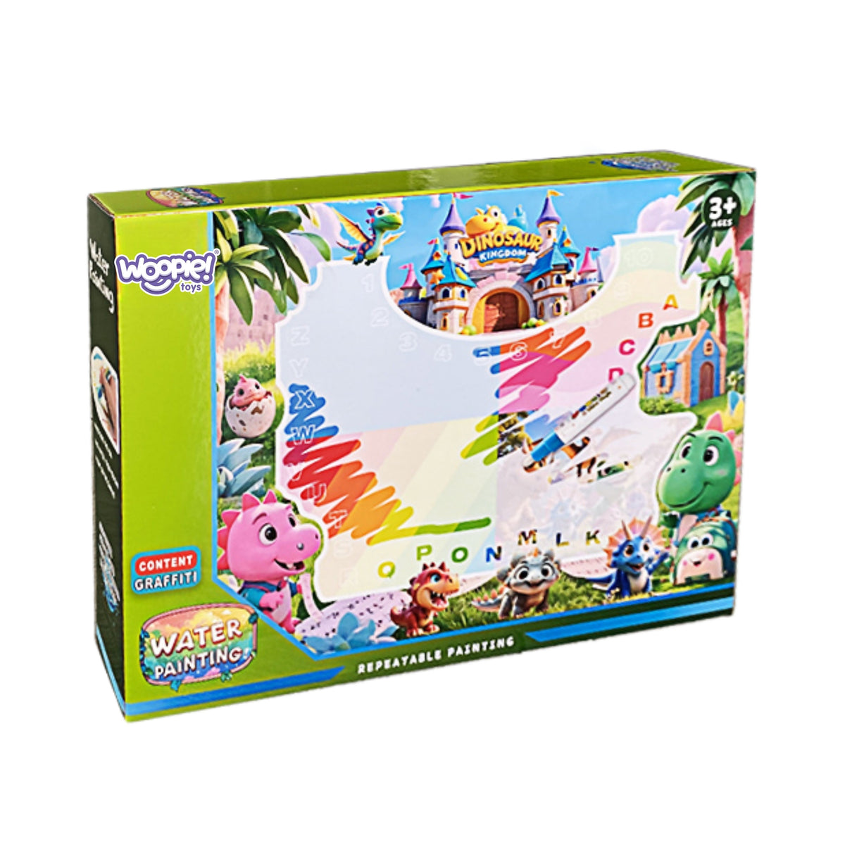 Woopie waterverfmat voor kinderen met dinosaurussen + accessoires