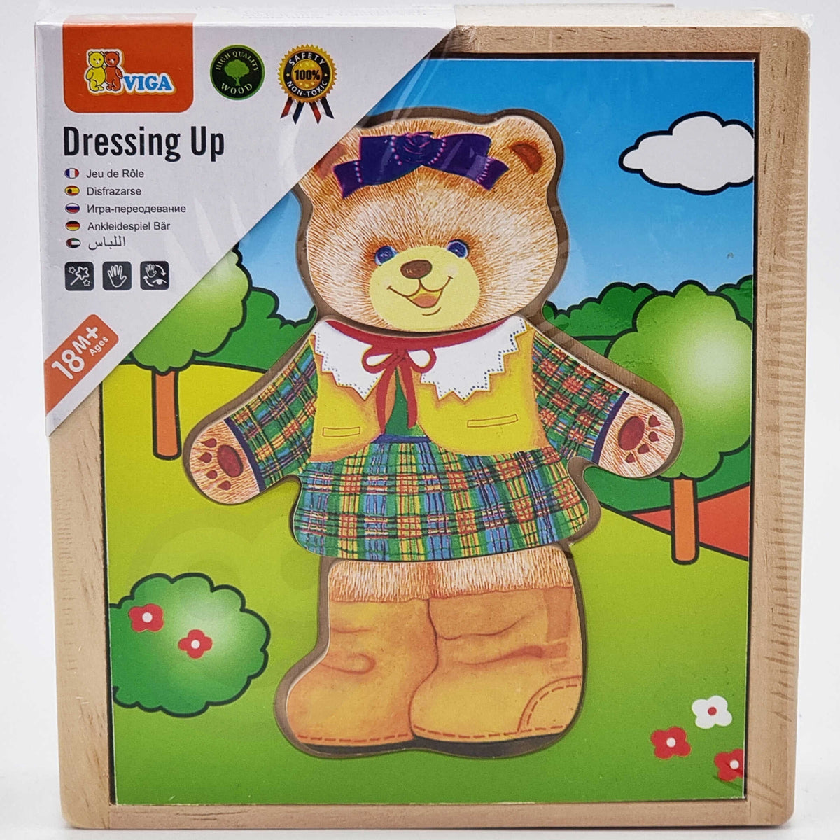 Viga Holz-Logikpuzzle zum Anziehen, Teddybär-Mädchen