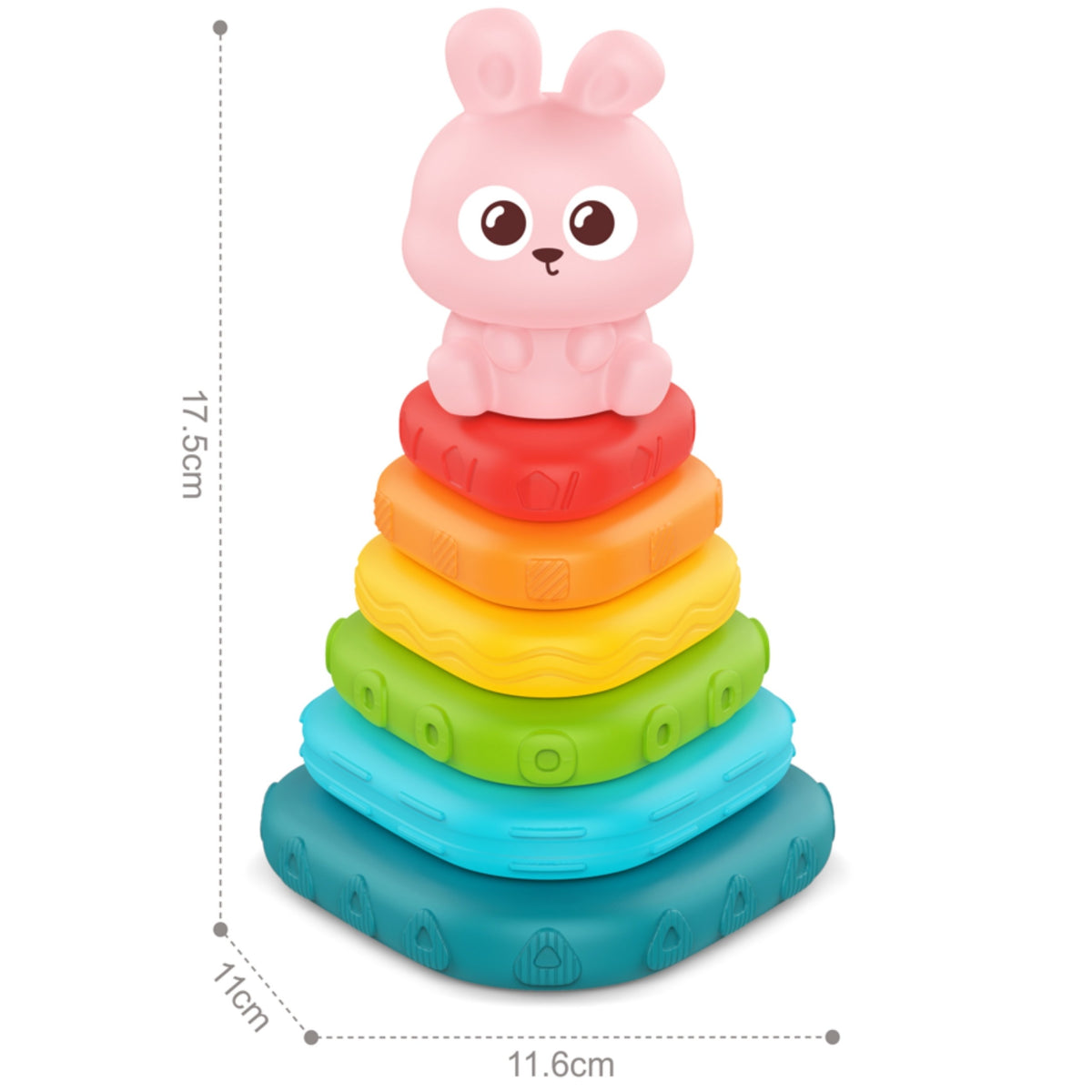 Pirimid Céadfach Linbh Woopie Túr Sórtálaí Bunny 6m+