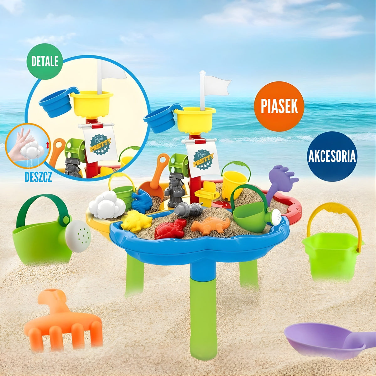 Woopie Water Table Sandbox 3in1 Pirate Ship 13 Pcs.