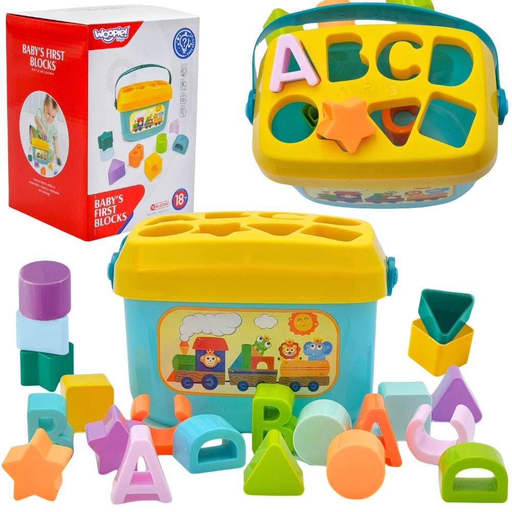 Woopie Baby Sorter 2 i 1 fodral resväska + alfabet och forminlärning