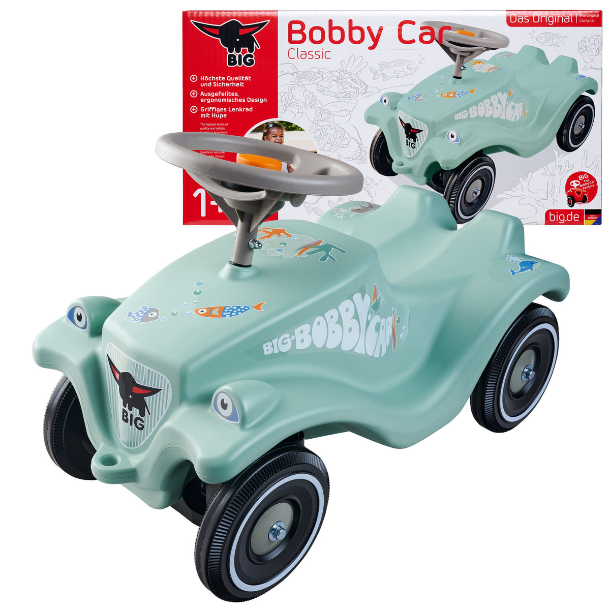 Big Bobby Car Classic Mint Poussoir de voiture Ocean Horn 12m+