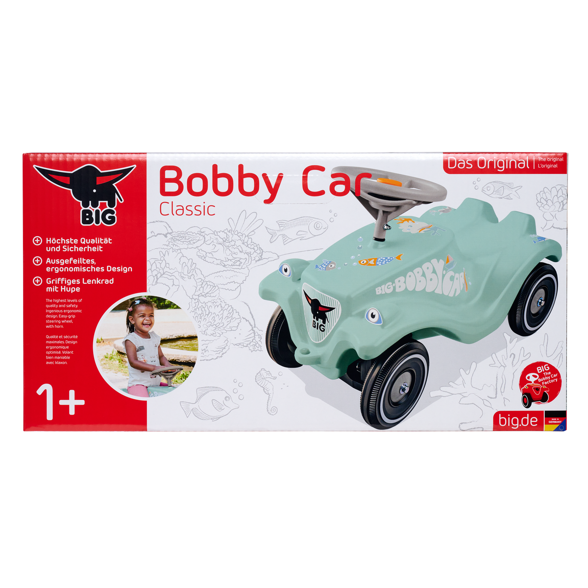 Big Bobby Car Classic Mint Poussoir de voiture Ocean Horn 12m+