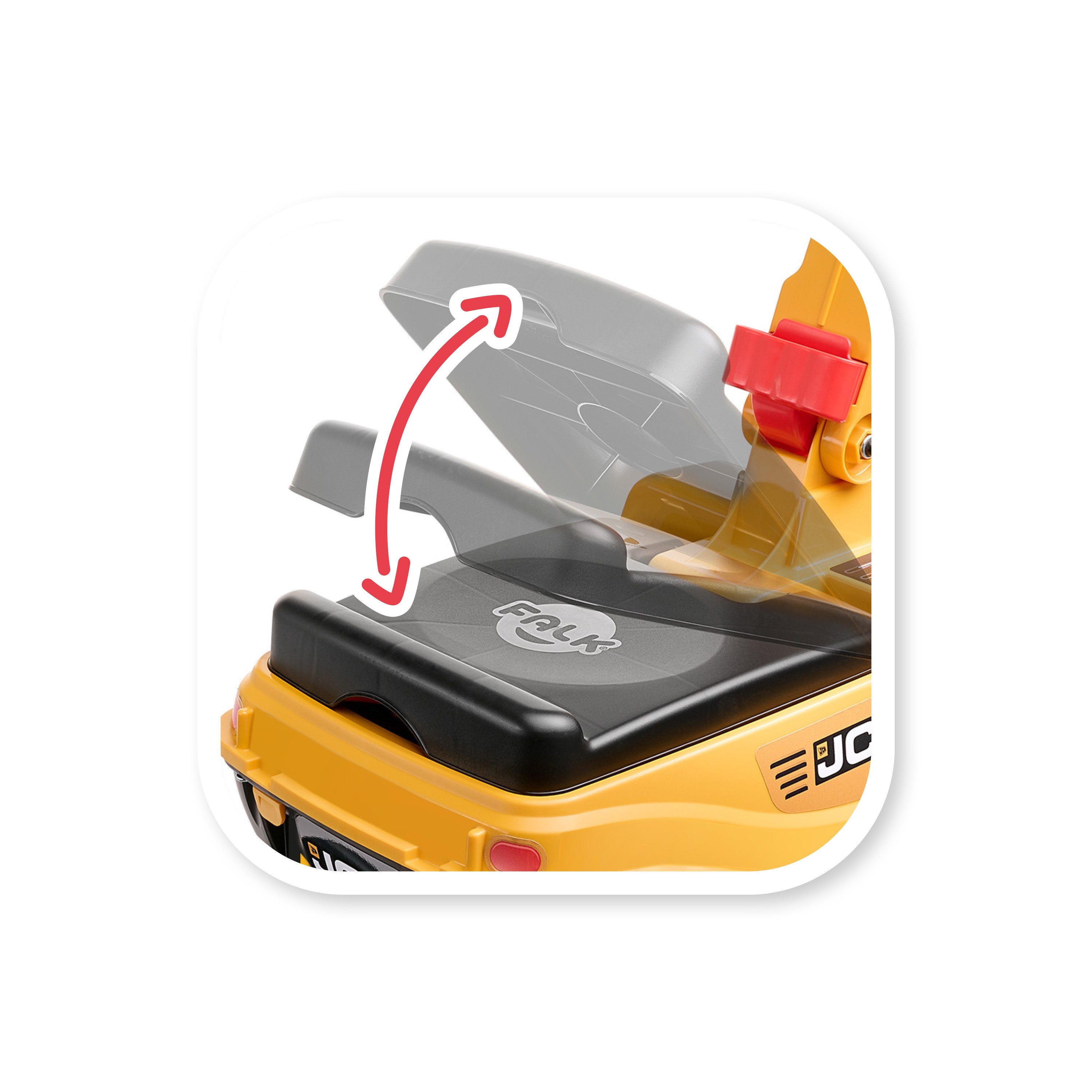 Pelle Falk Jcb Digger Rotative Godet Mobile Jaune À Partir De 3 Ans.