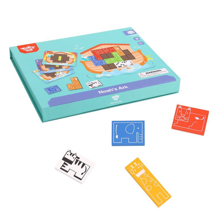 Tooky Toy Mágneses Montessori Puzzle Logikai Puzzle Tetris Noé bárkája 26 db.