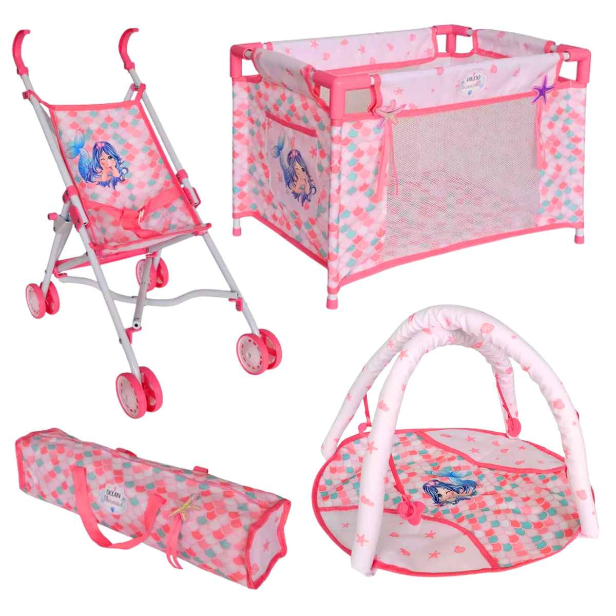 Woopie Royal Baby Doll 36 cm Meerjungfrau Interaktives Set XXL Betreuer 18 in 1