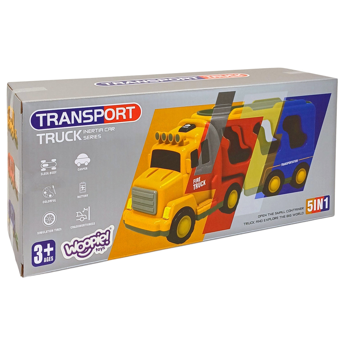 Woopie Road Tow Truck Set mit 5 Autos – Feuerwehr