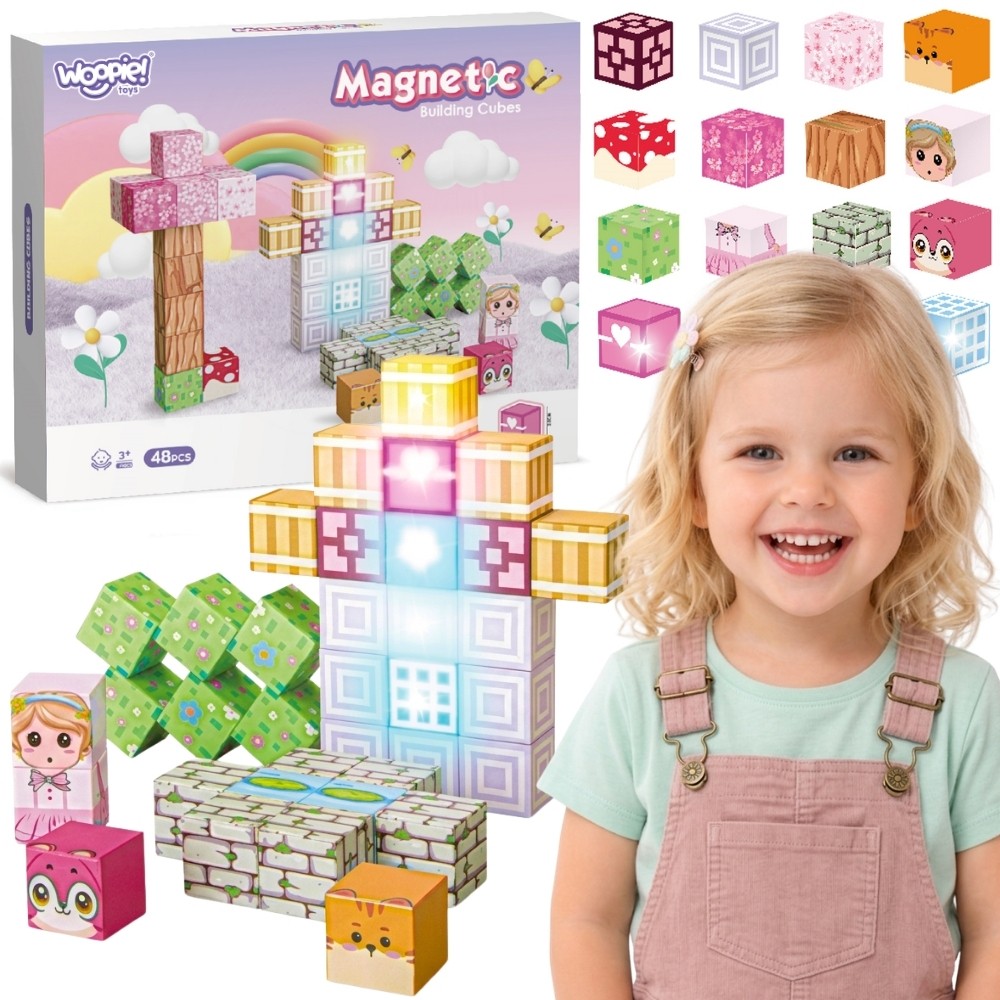 Woopie Magnetic Cubes 48 Stk Montessori Educational 3d Puslespil
