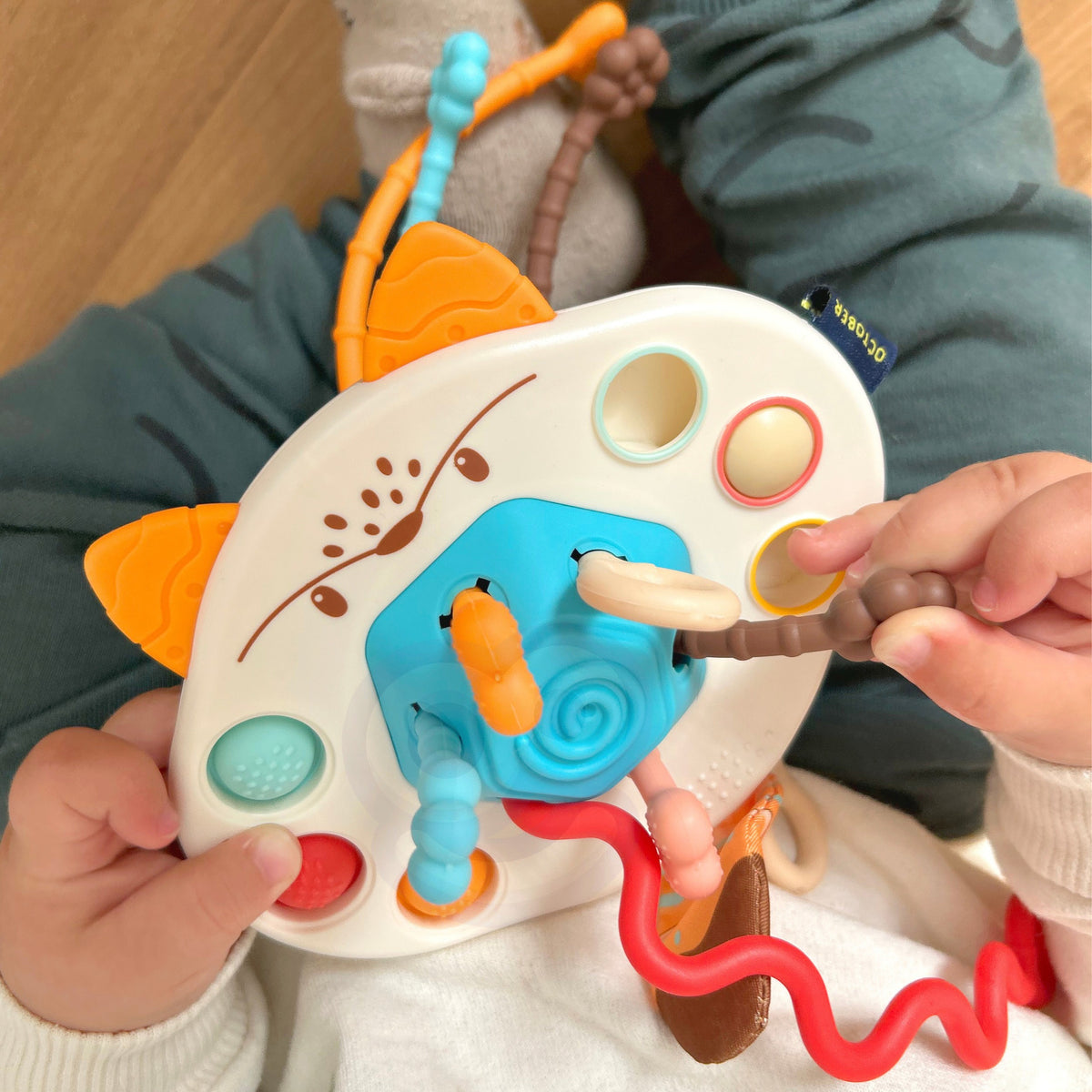Woopie Baby Montessori Juguete sensorial Sonajero mordedor Zorro multifuncional