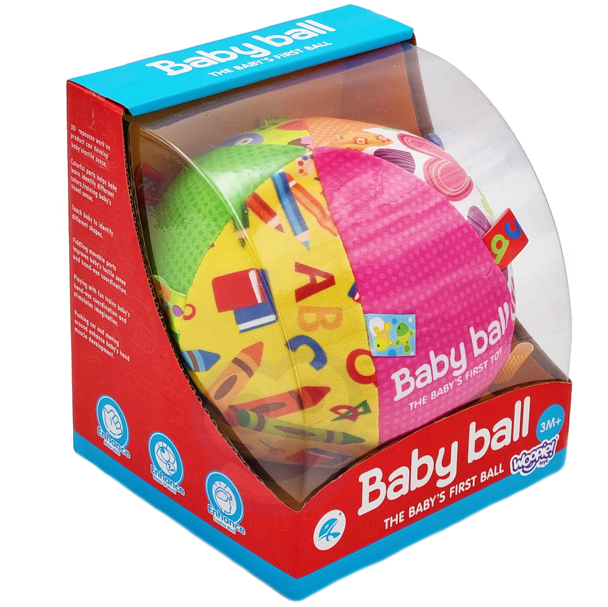 Woopie Baby Soft Sensory Ball Lady-etikett med insömnad för småbarn + ljud