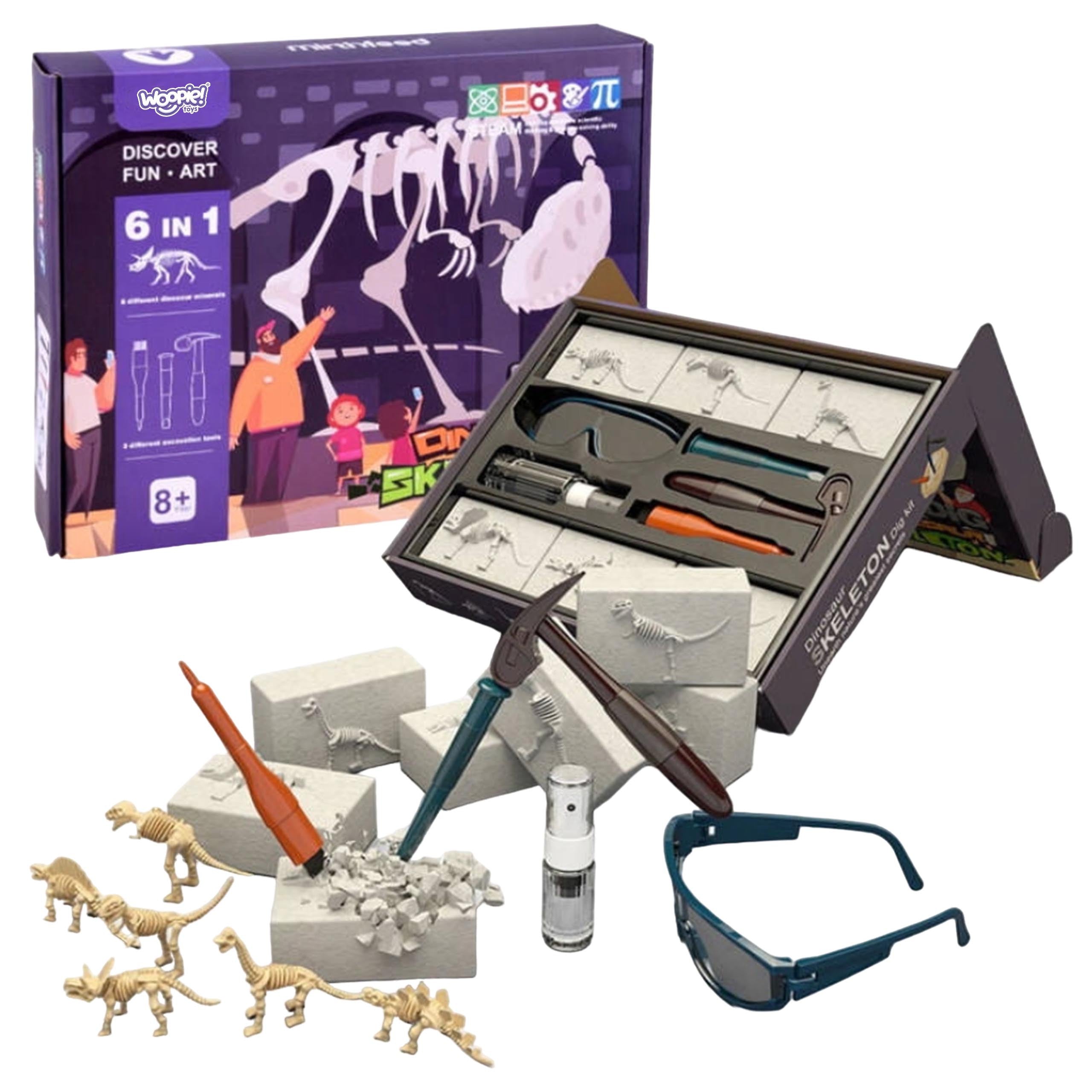 Woopie Little Archaeologist Excavation Of 6 Dinosaur Skeletons