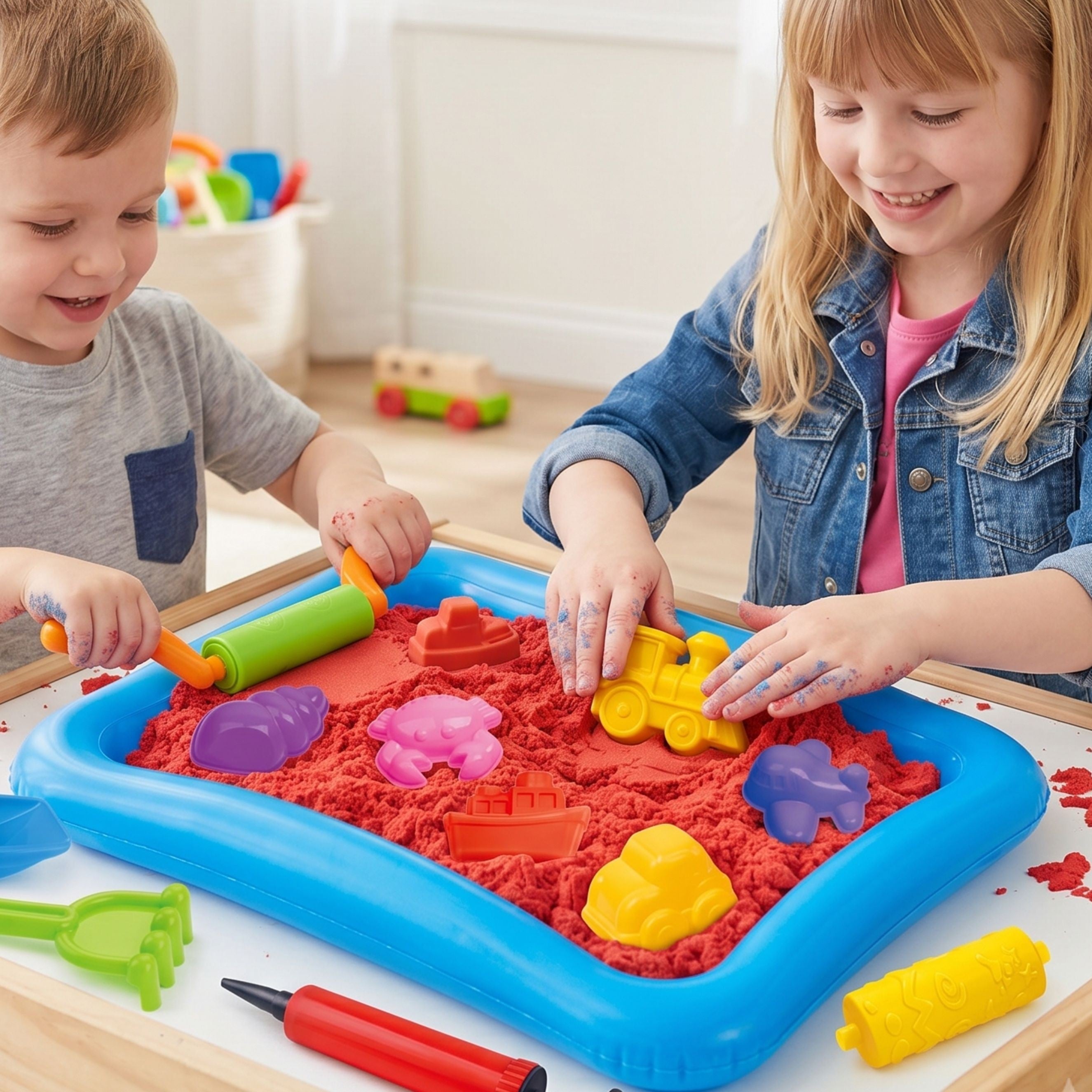 Woopie Kinetic Sand Magic Pool Set Molds Accessories 3+