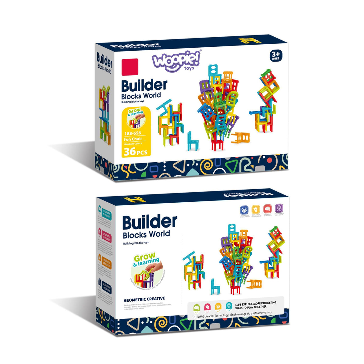Woopie Arcade Game Block Puzzle Sedie in equilibrio 36 pezzi.