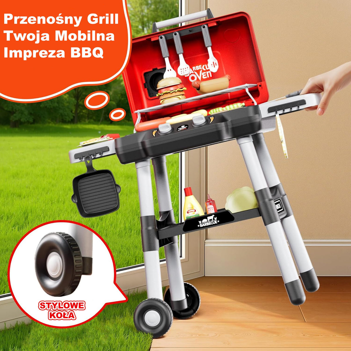 Woopie Grill Barbecue Garden Kitchen Kitchen Interactive Led Set Xl 31 Pcs.