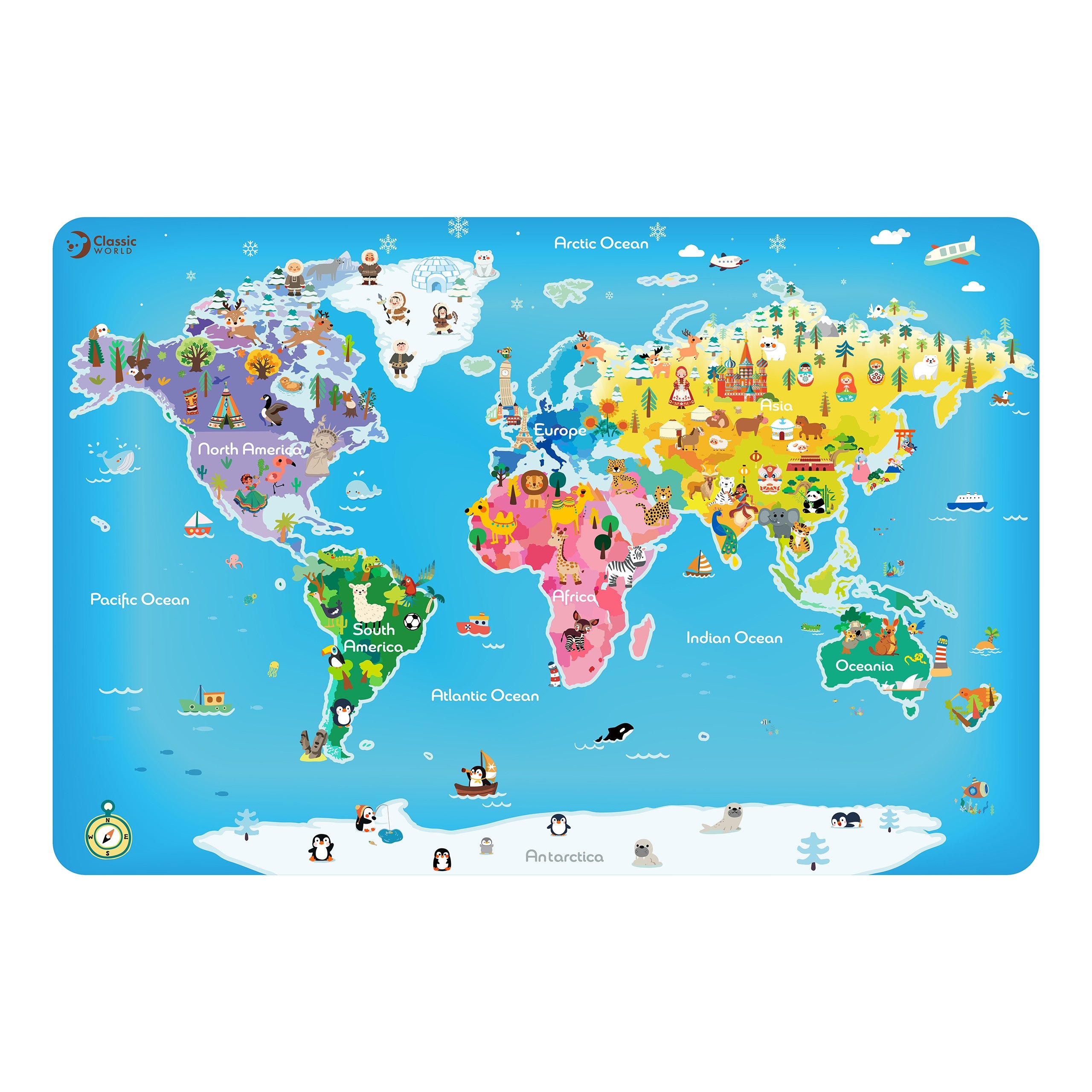 Classic World Puzzle World Map