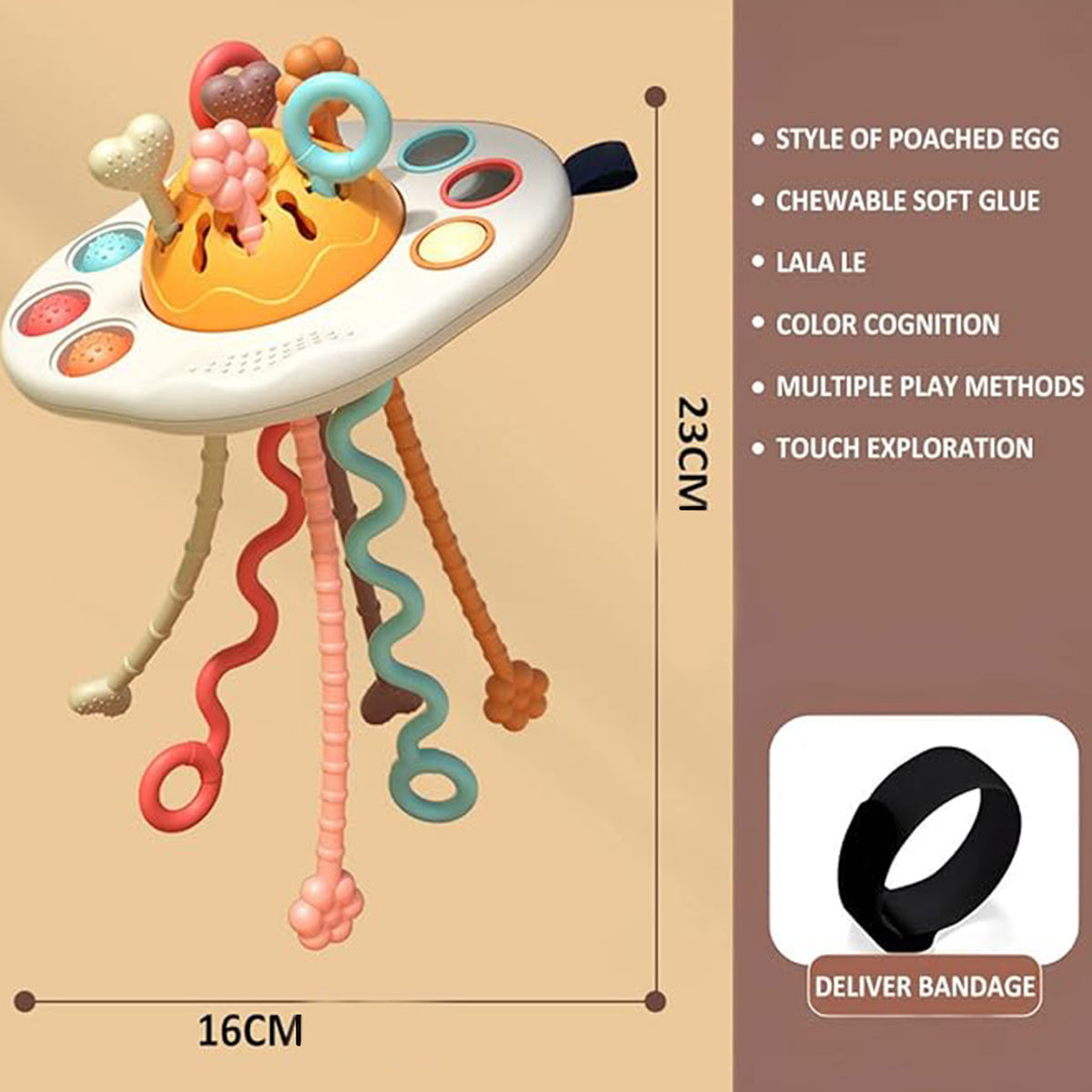 Woopie Baby Montessori Sensory Toy Teether Rattle Multifunctional Ufo
