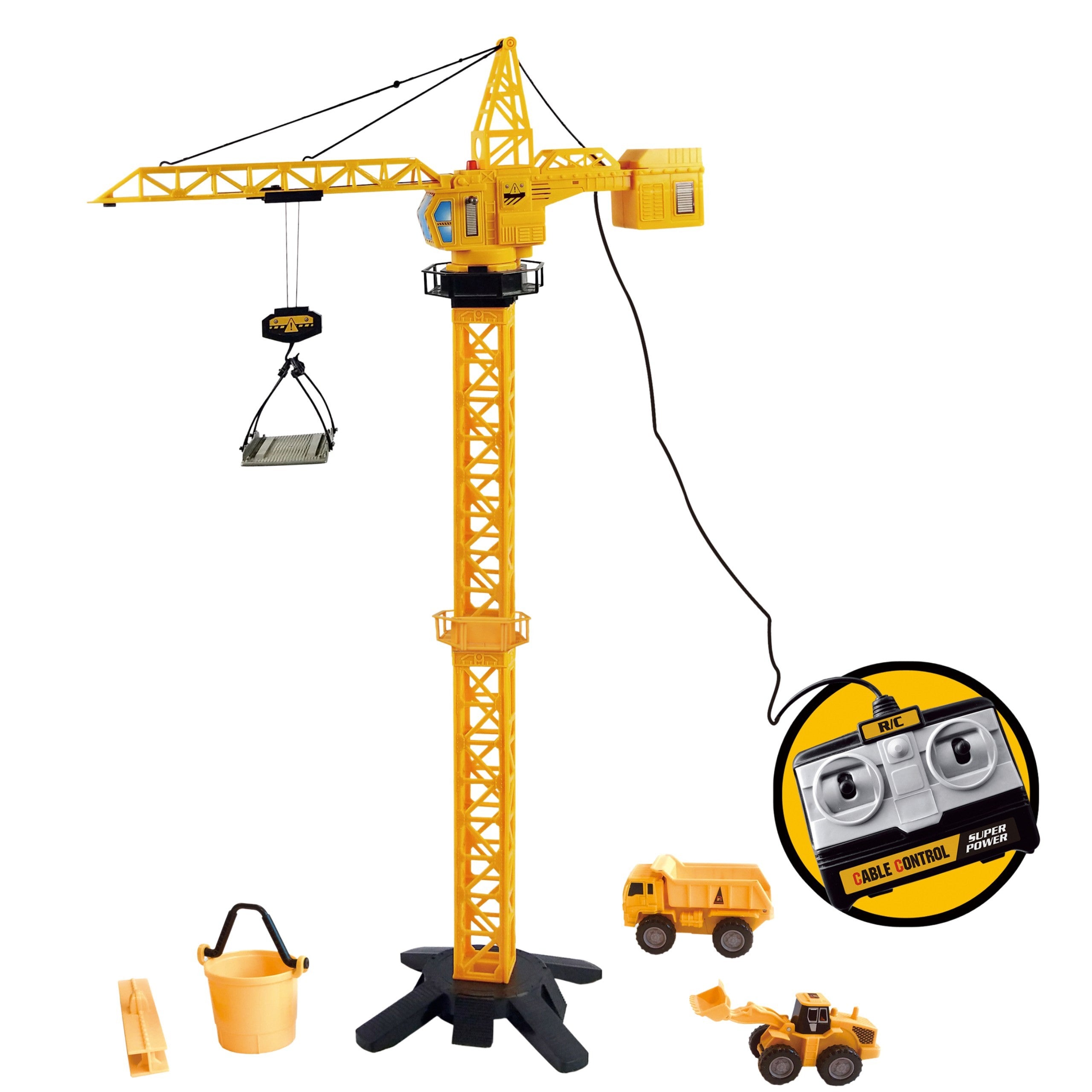 Woopie Remote Controlled Crane 103cm R/c Truck Excavator + 4 Accs.