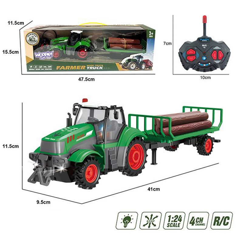 Woopie Rc-tractor met aanhanger - schaal 1:24