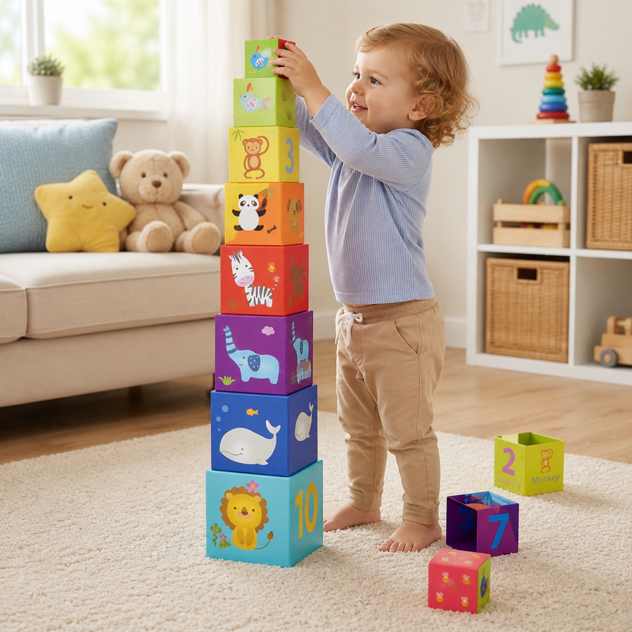 Образователна играчка Classic World Magic Box Blocks Puzzle Tower Box