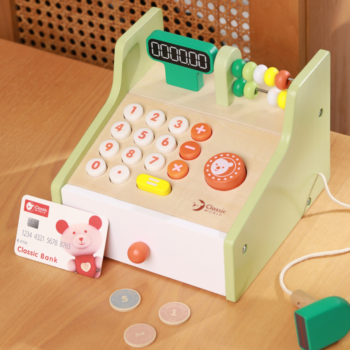 Classic World Registrierkasse aus Holz für Kinder