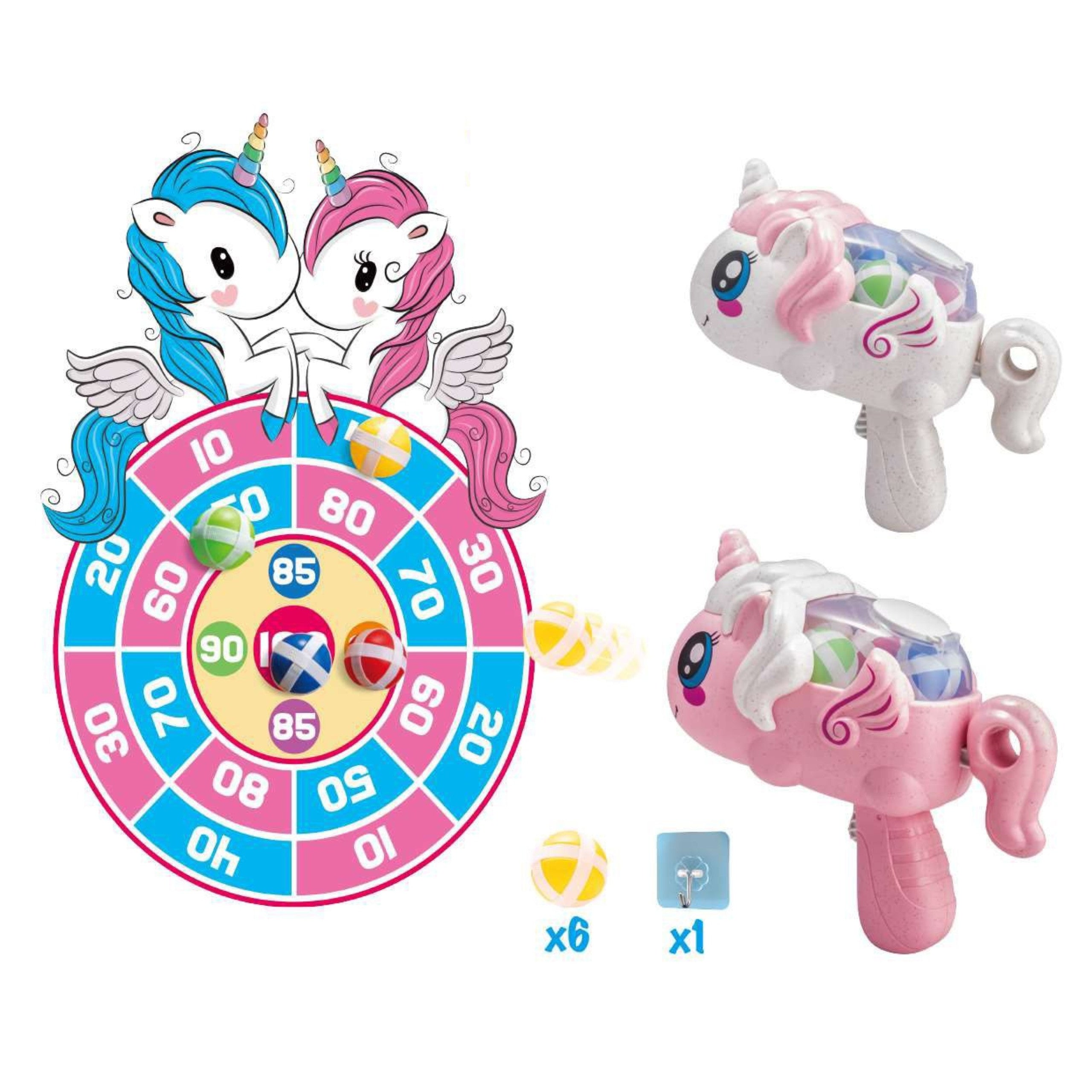 Woopie Velcro Дартс Аркадна игра 2-в-1 Комплект Щитове Стартер Еднорог