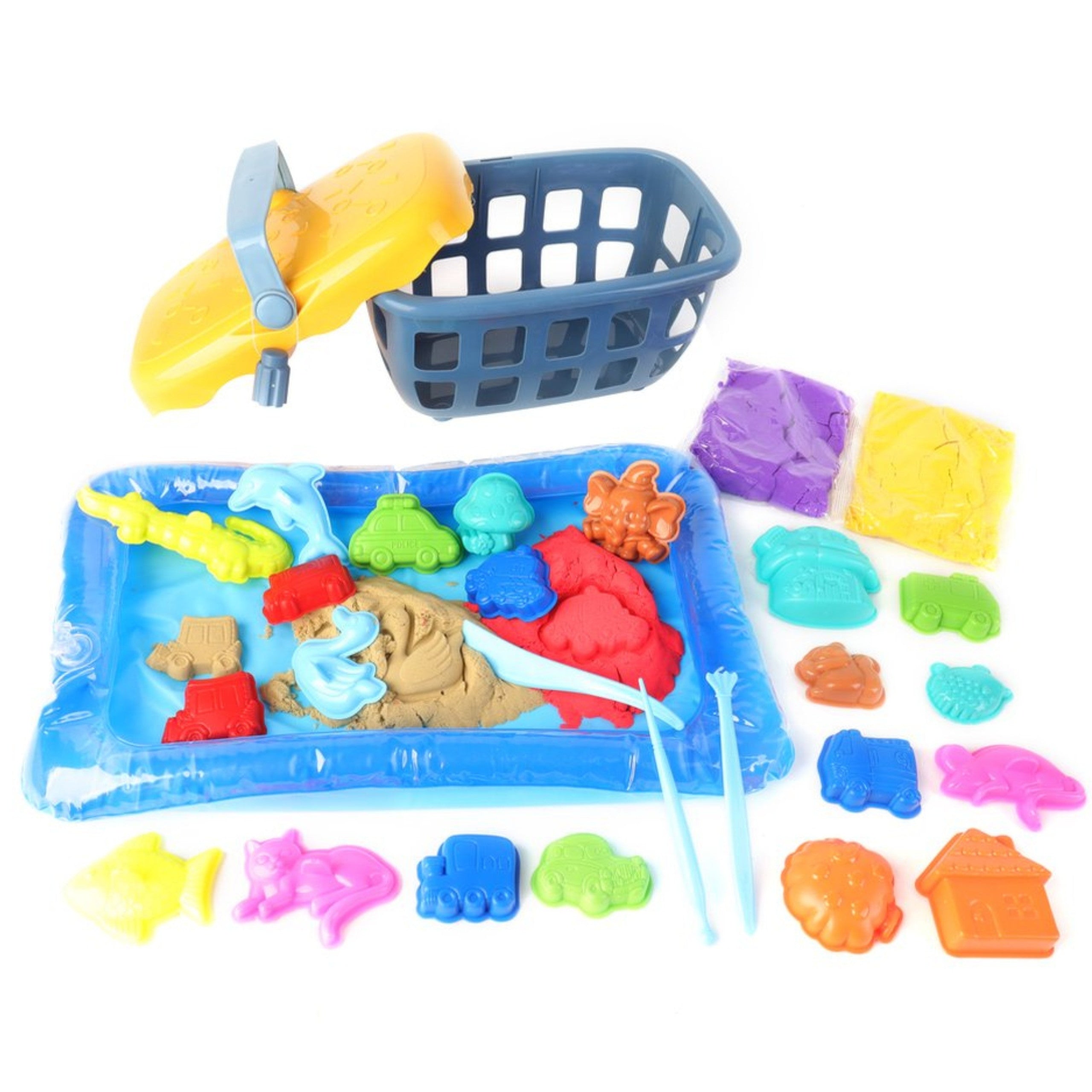 Woopie Kinetic Sand 0,8 Kg Set Dans Panier Avec Moules + /
