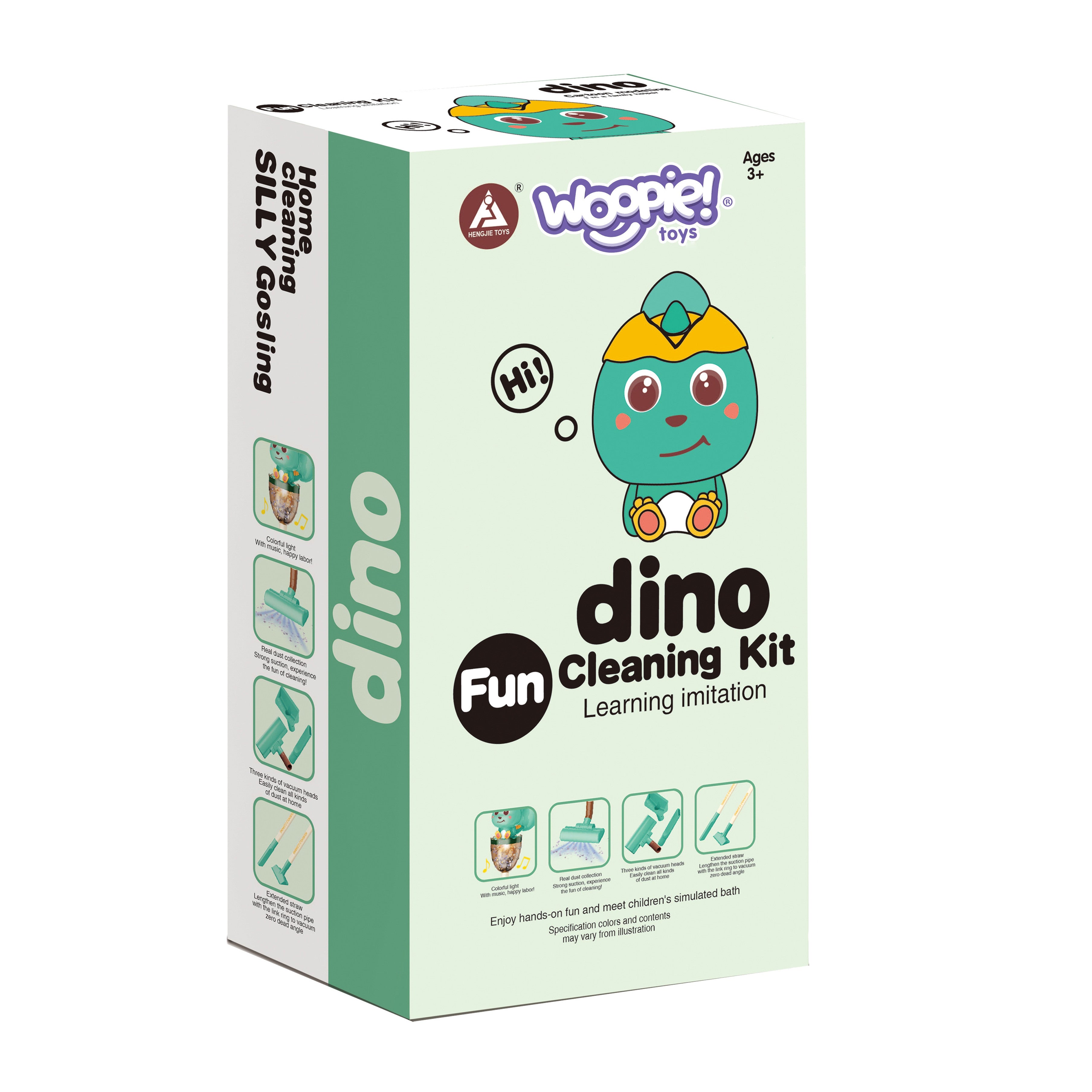 Woopie Interactieve Dino-stofzuiger 3-in-1 zuigfunctie Licht geluid