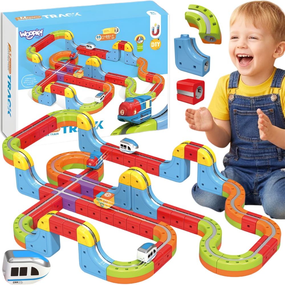 Woopie Magic Cube Train Construction Blocks Антигравитационна магнитна писта 68бр.
