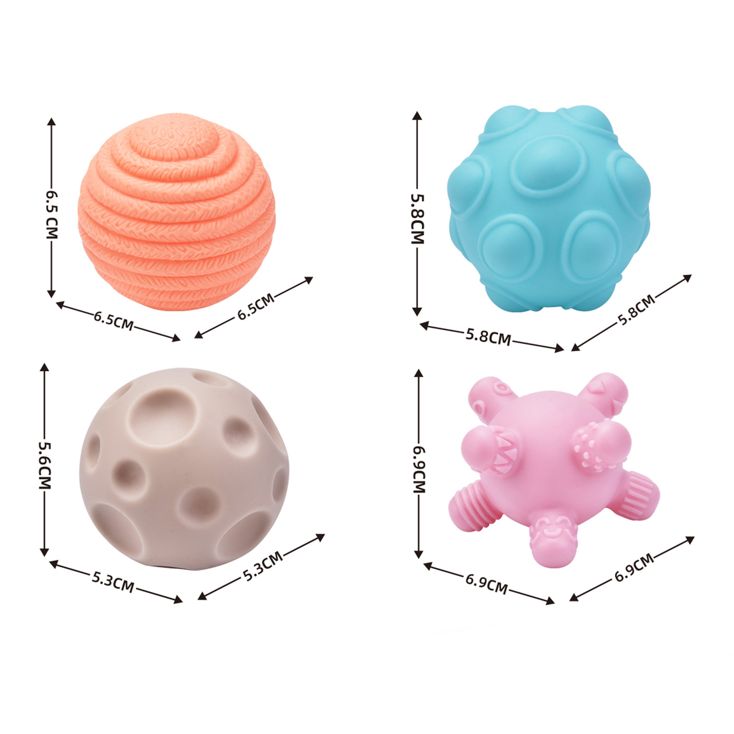 Woopie Baby Elastyczny sortownik kostek sensorycznych dla dzieci Crazy Shapes 5 szt.