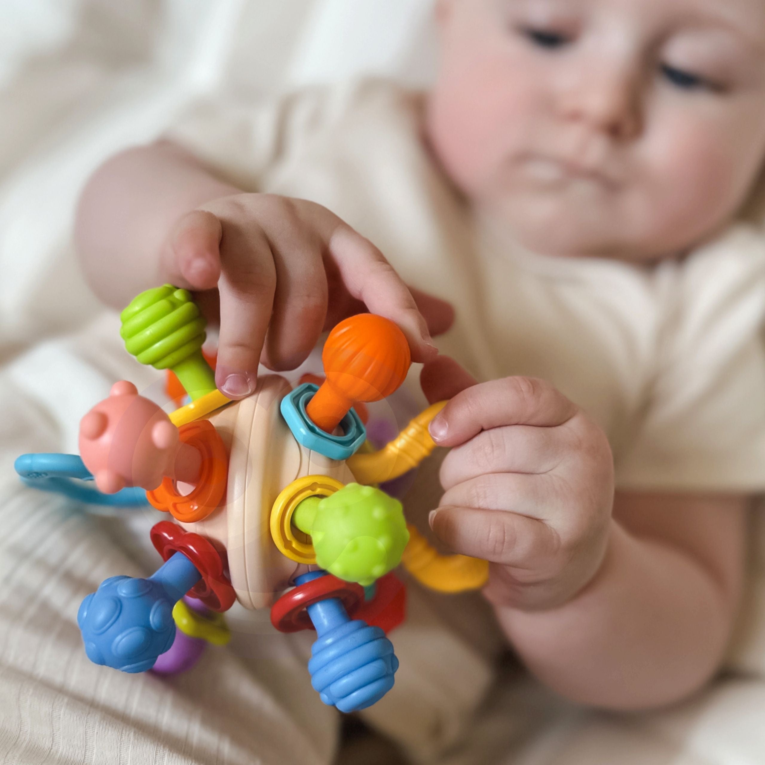 Woopie Babaí Creathadh Bog 2in1 Bréagán Céadfach Teether Do Leanaí 0m+