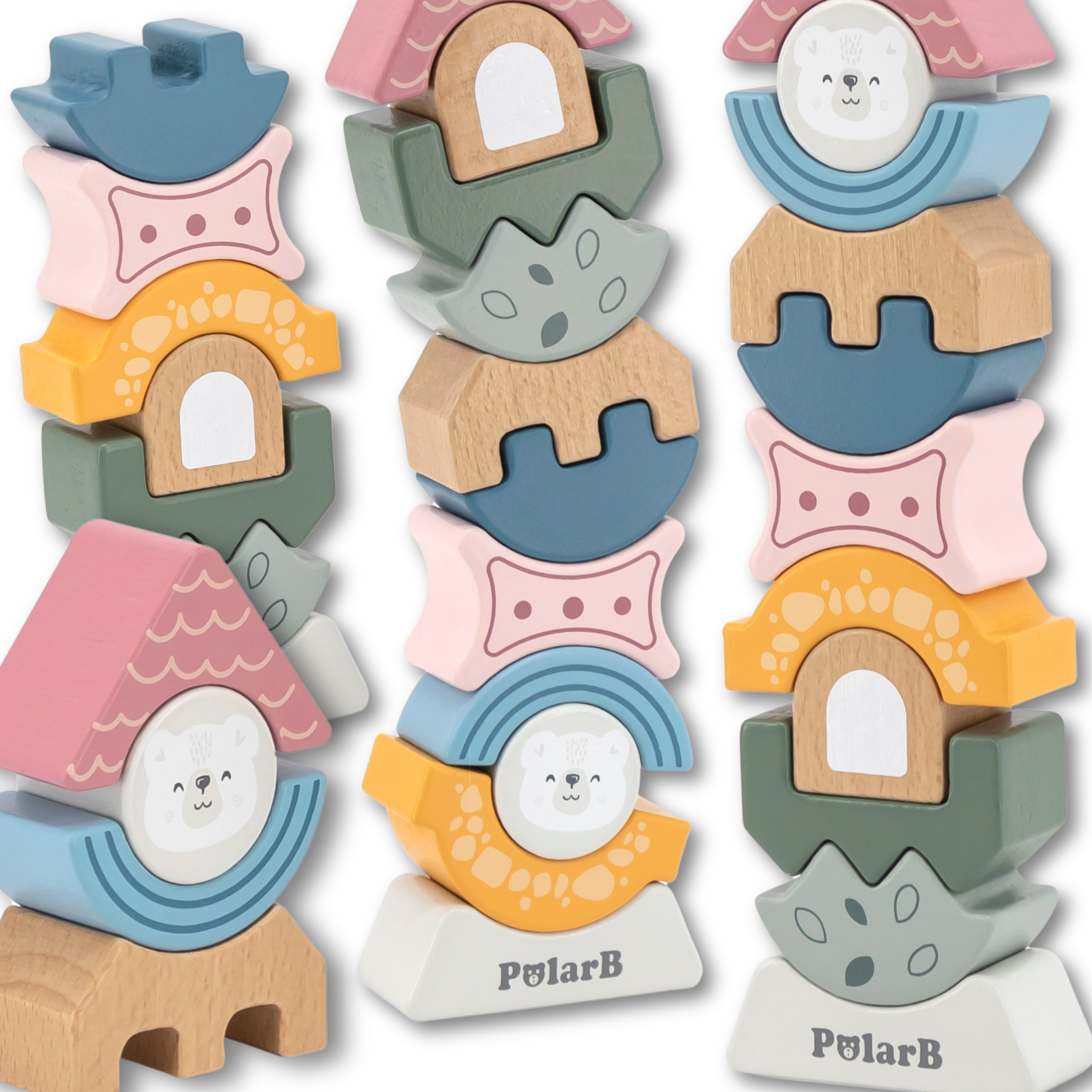 Puzzle z drewnianą wieżą równoważącą Viga Polarb