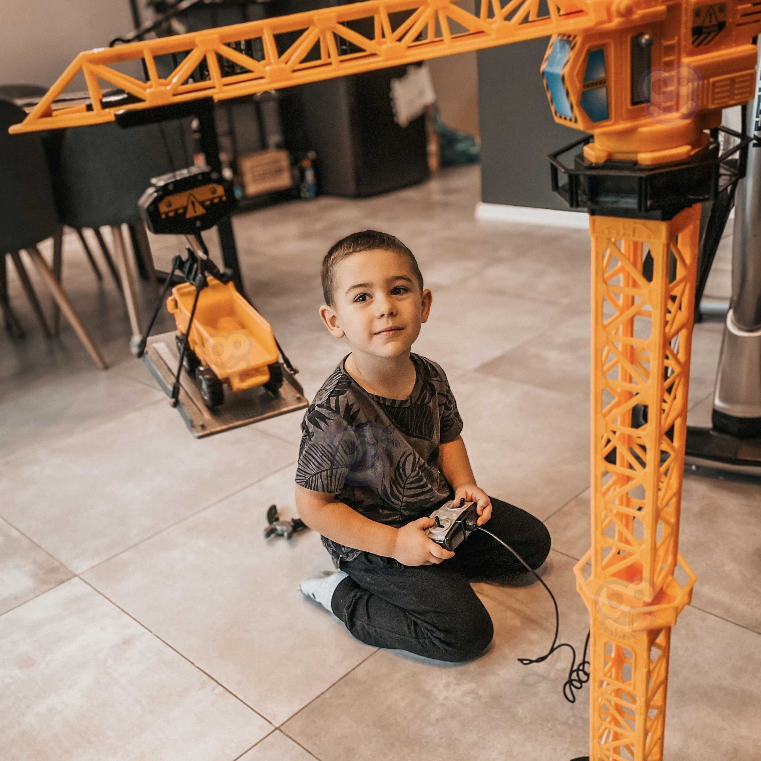 Woopie Remote Controlled Crane 103cm R/c Truck Excavator + 4 Accs.