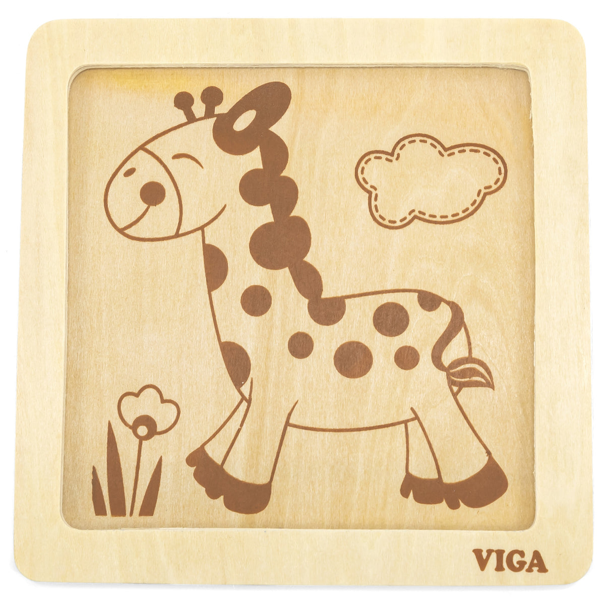 Drewniane puzzle z żyrafą Viga