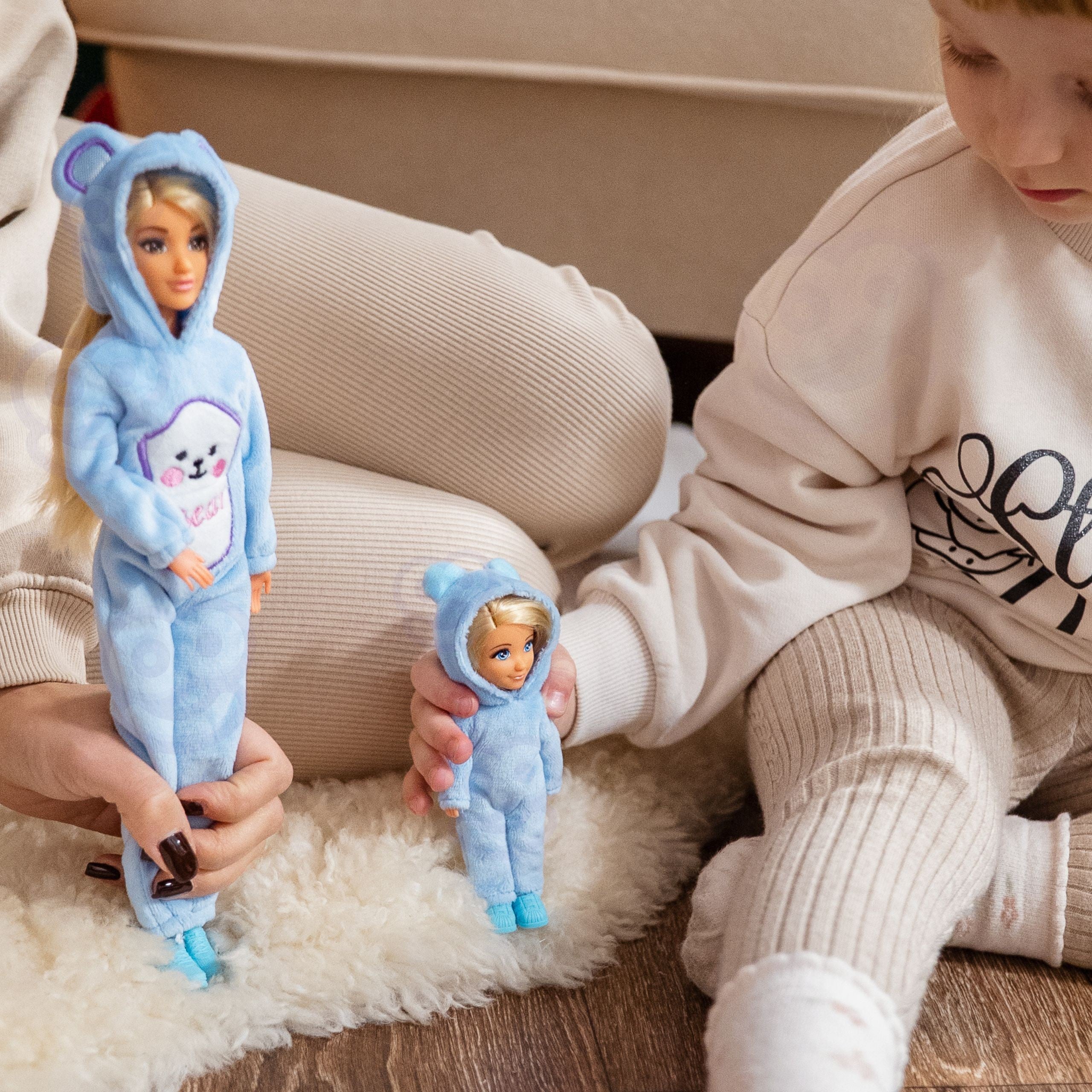 Woopie Royal Dolls Blue Teddy Bears Overalls Set Of 2