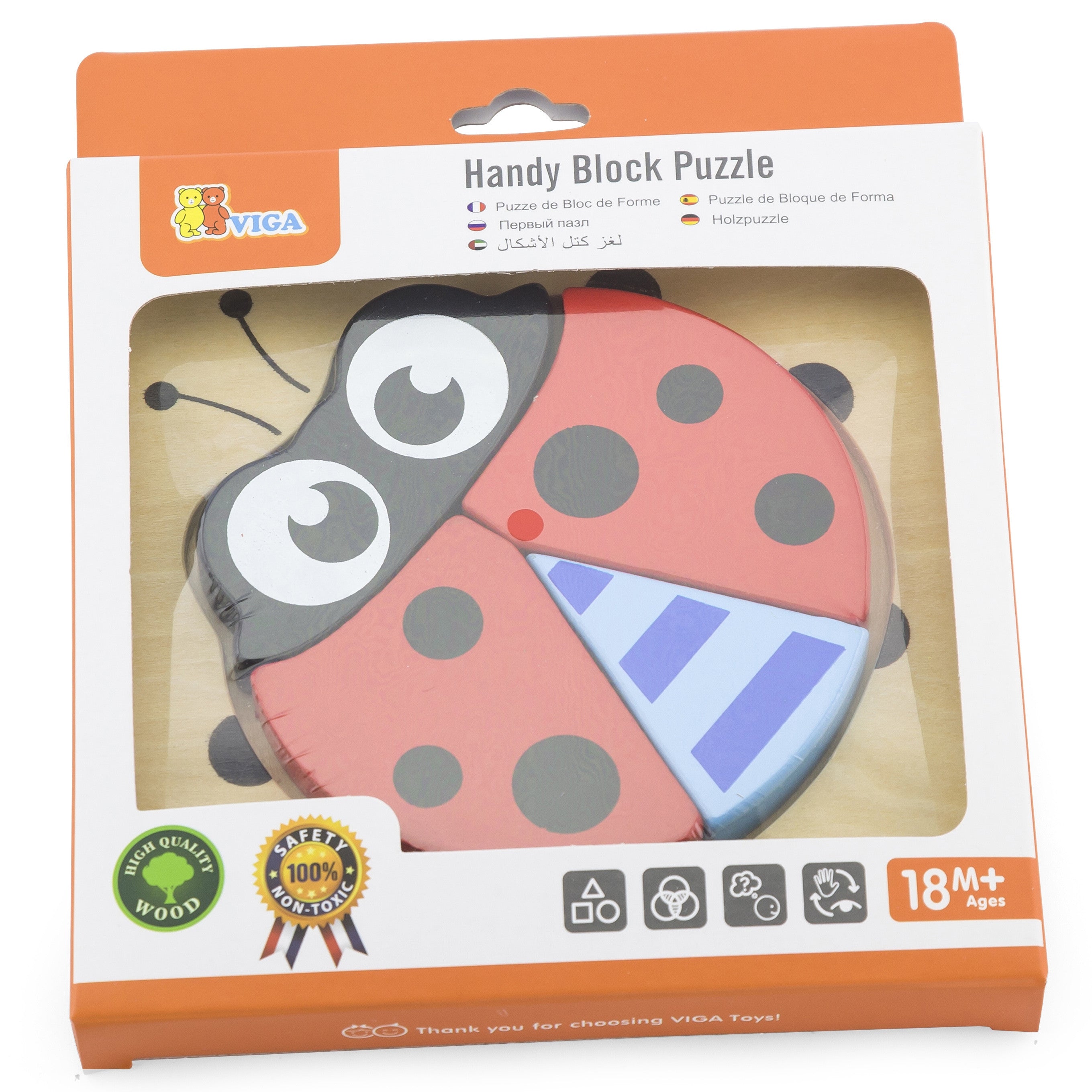 Viga Baby's First Wooden Puzzle Ladybug