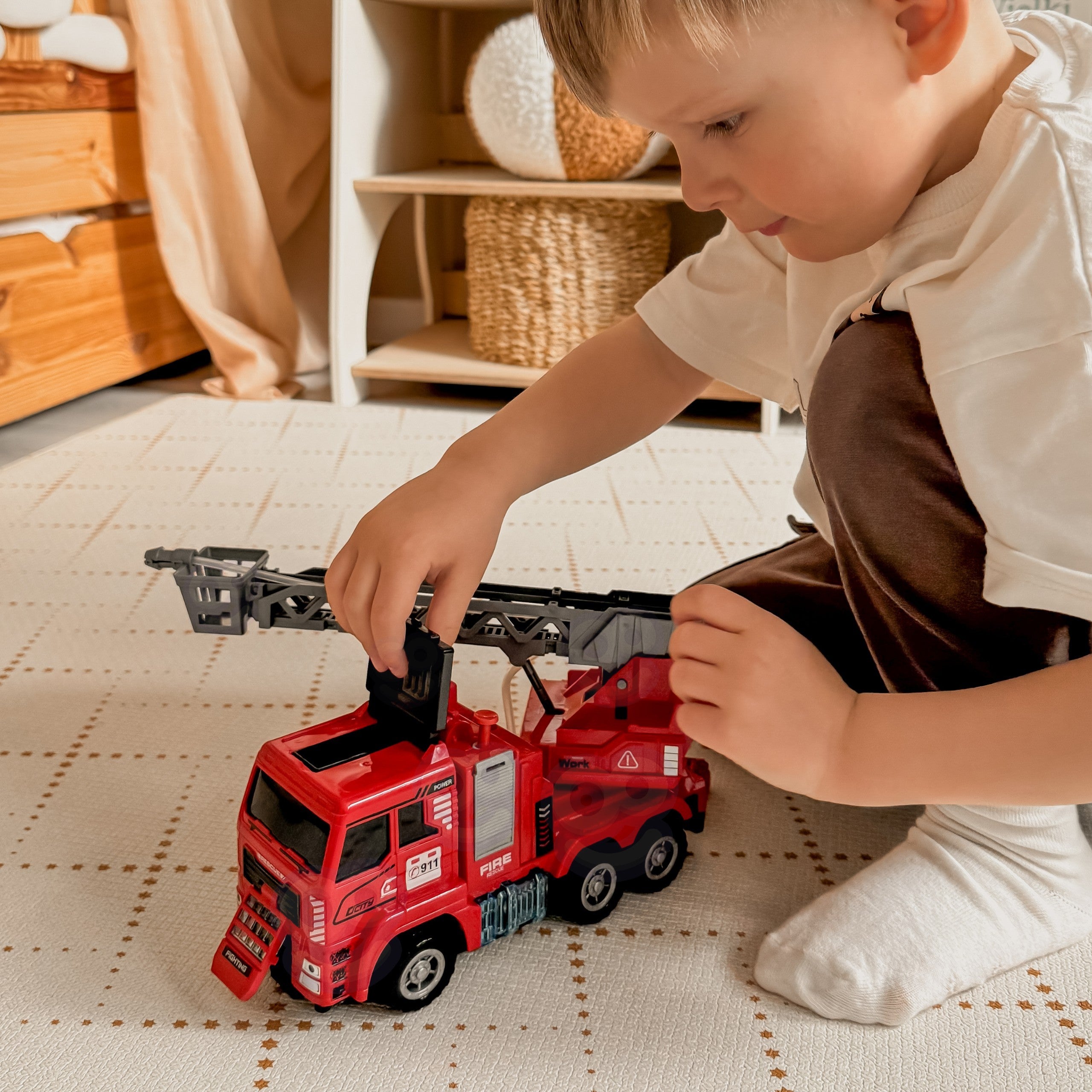 Woopie Interactive Fire Truck With Moving Ladder