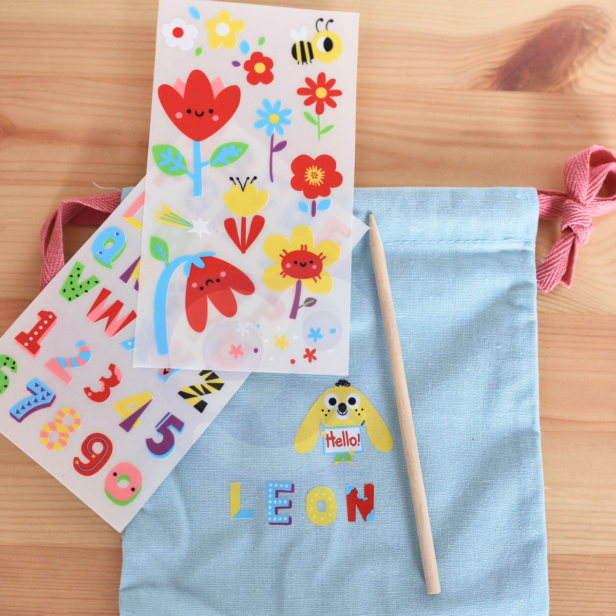 Kit de decoração de bolsa DIY Woopie Art&fun - Faça uma bolsa com o nome do seu filho