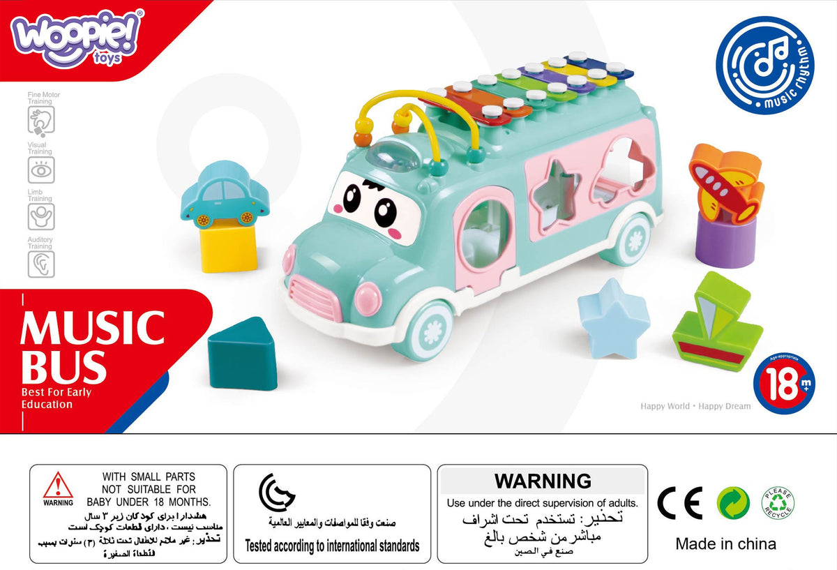 Woopie Baby Hudobný Triedička do auta s činely Zelená