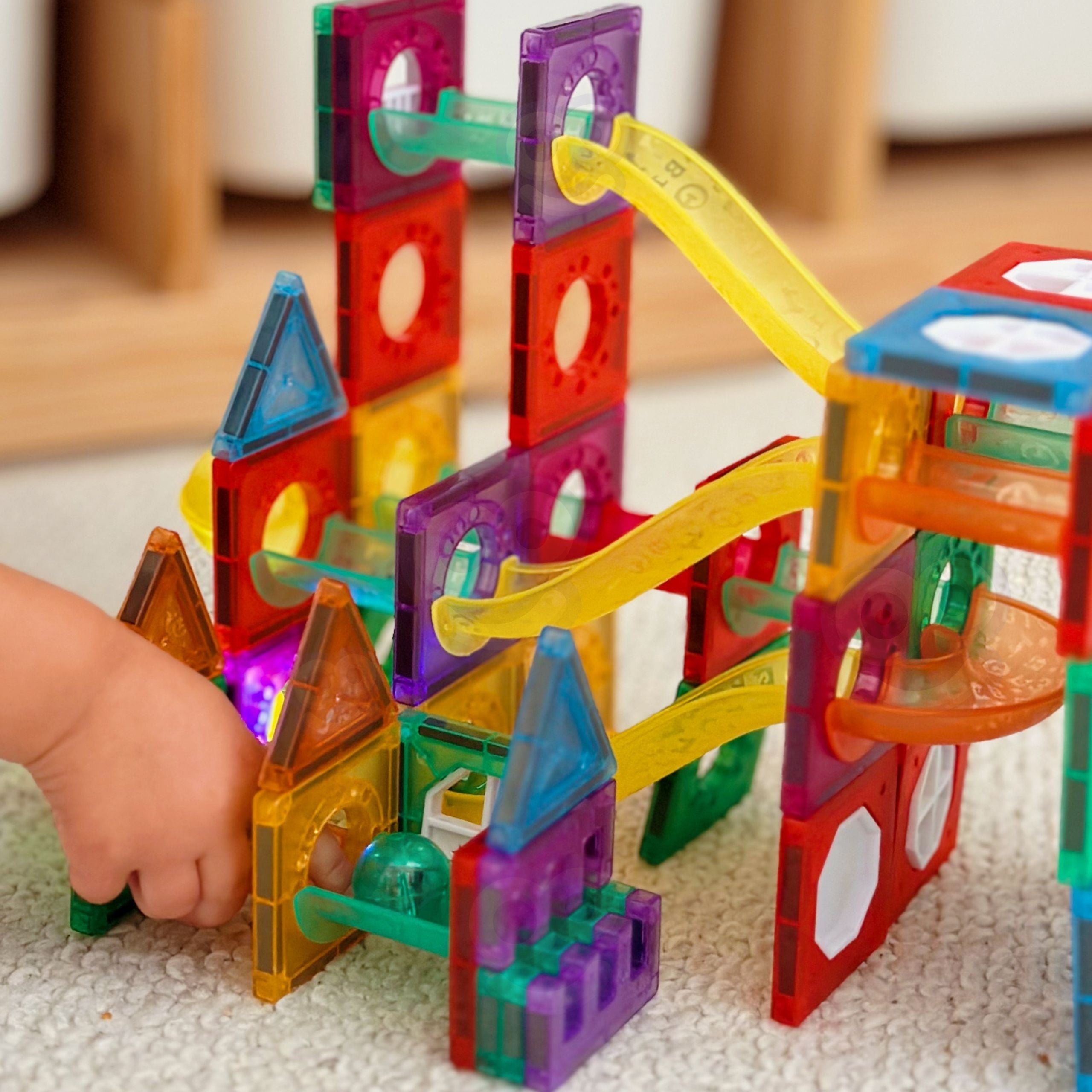 Woopie Magnetic Construction Blocks 3d Образователен комплект Ball Track 105 бр.