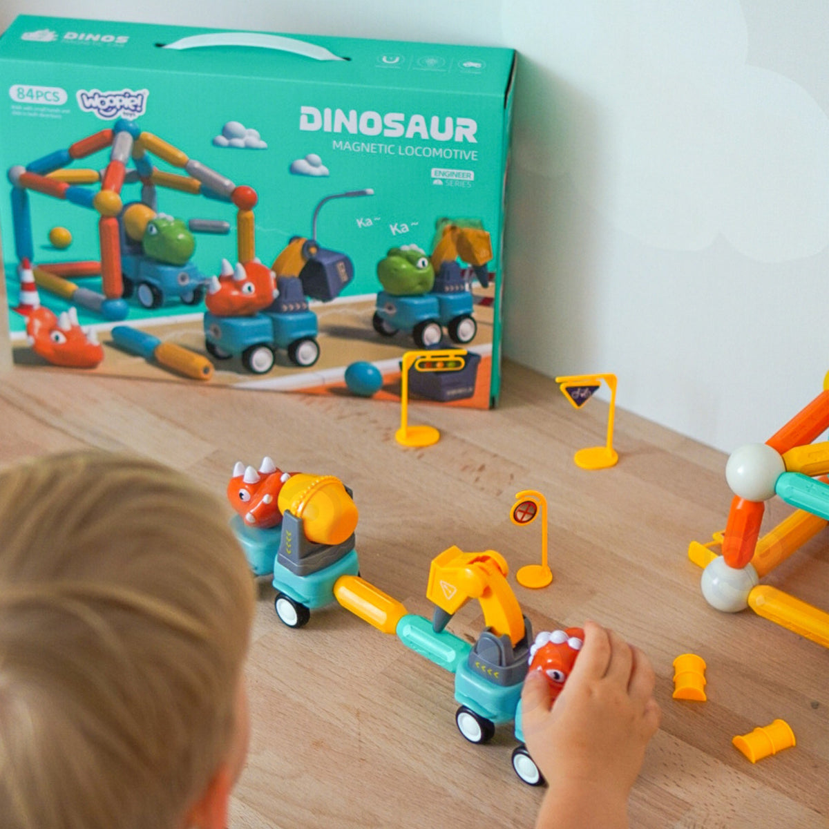 Woopie Magnetiska byggstenar Dinosaurier 84 st.