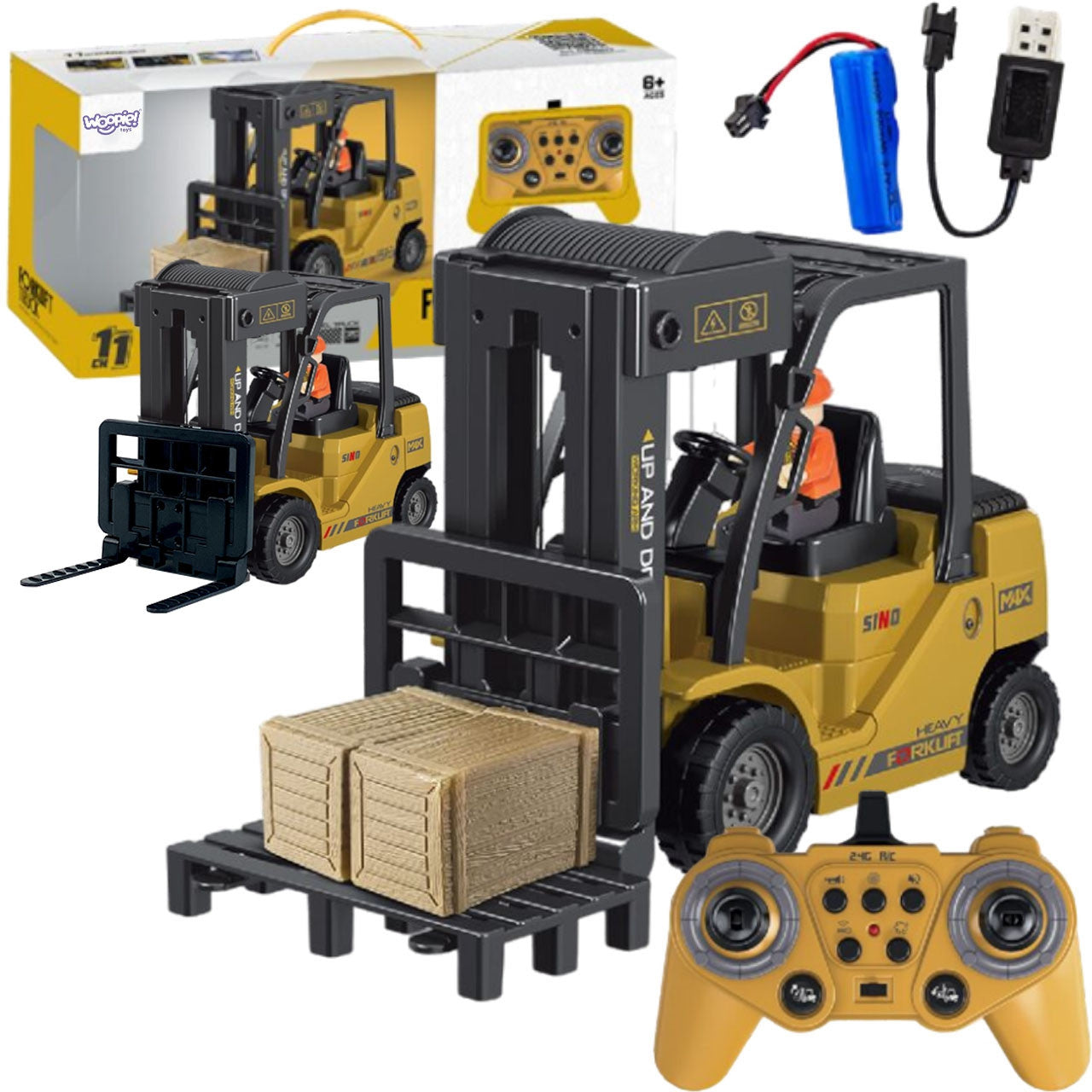 Woopie Remote Controlled Forklift 2in1 Rc Crane - 1:24 Scale