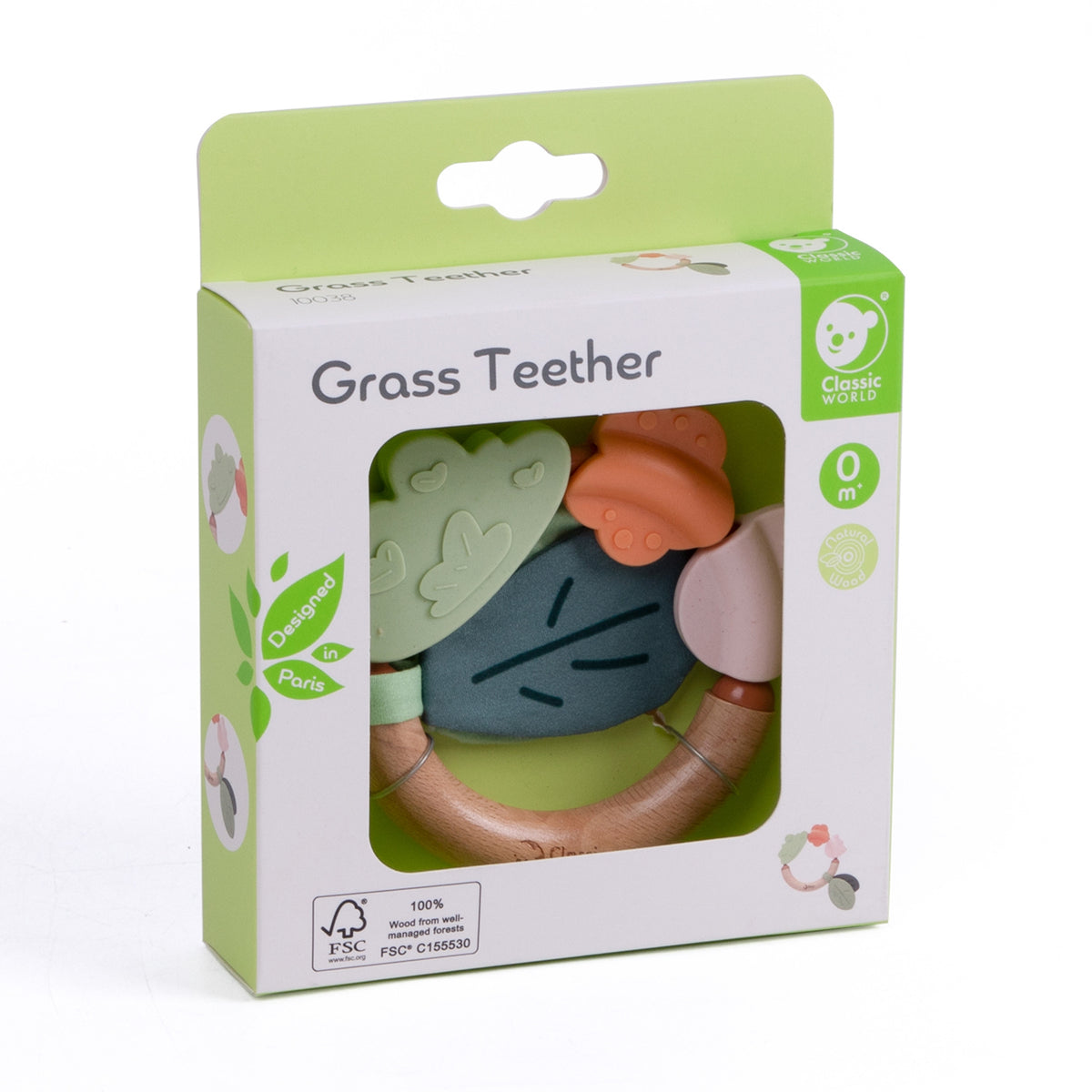 Classic World Wooden Sensor Teether Eco Babáknak 0m+