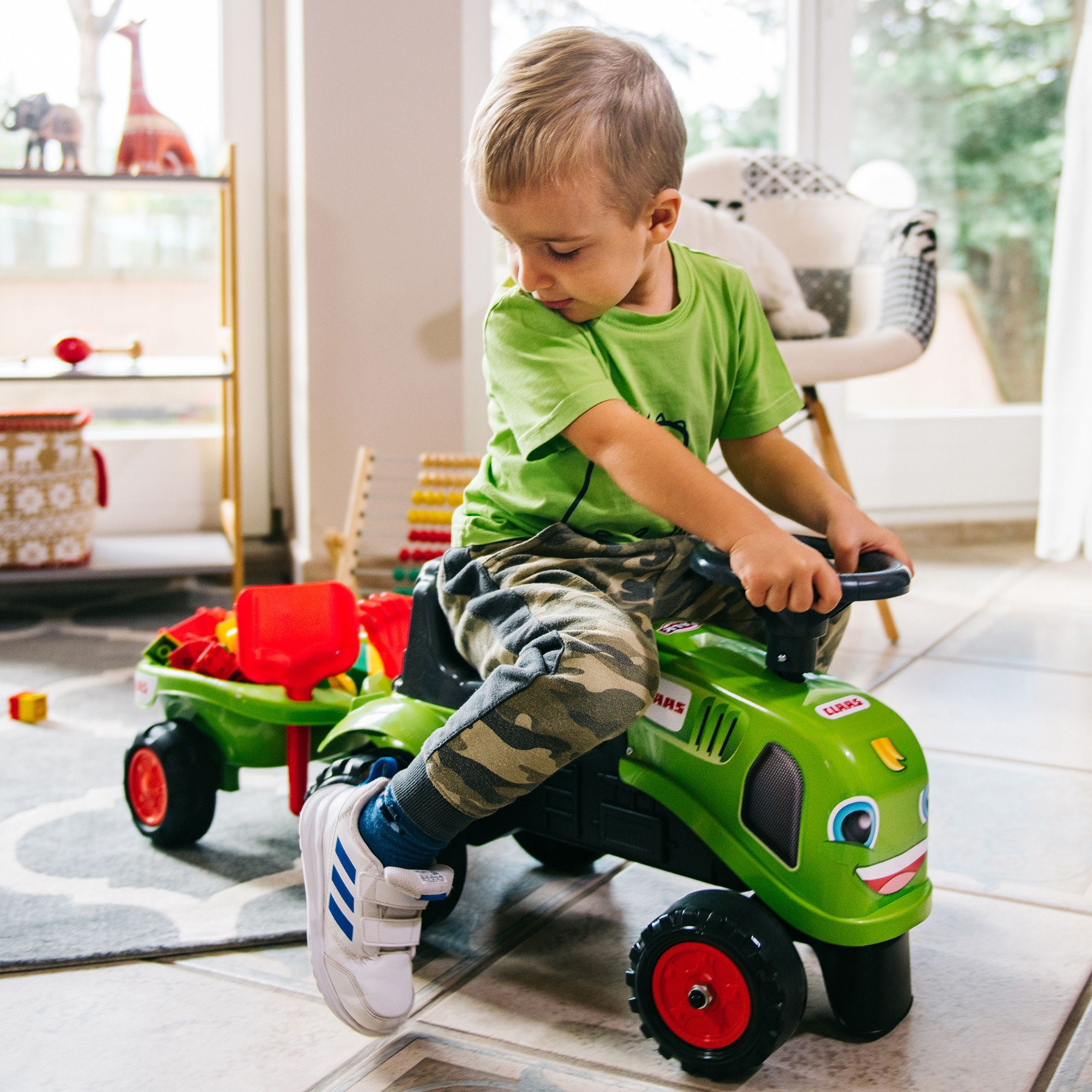 Трактор Falk Baby Claas Green с ремарке + аксесоари за възраст 1-3 години