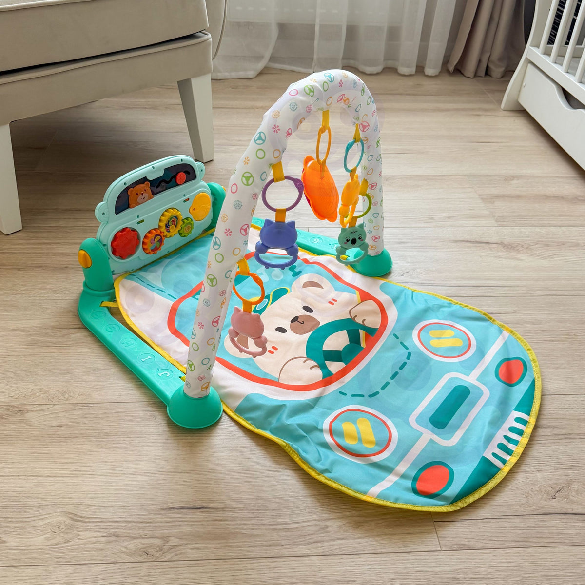 Woopie Baby Interactive Play Mat Le Pianó 10 bPíosa Fuaimeanna