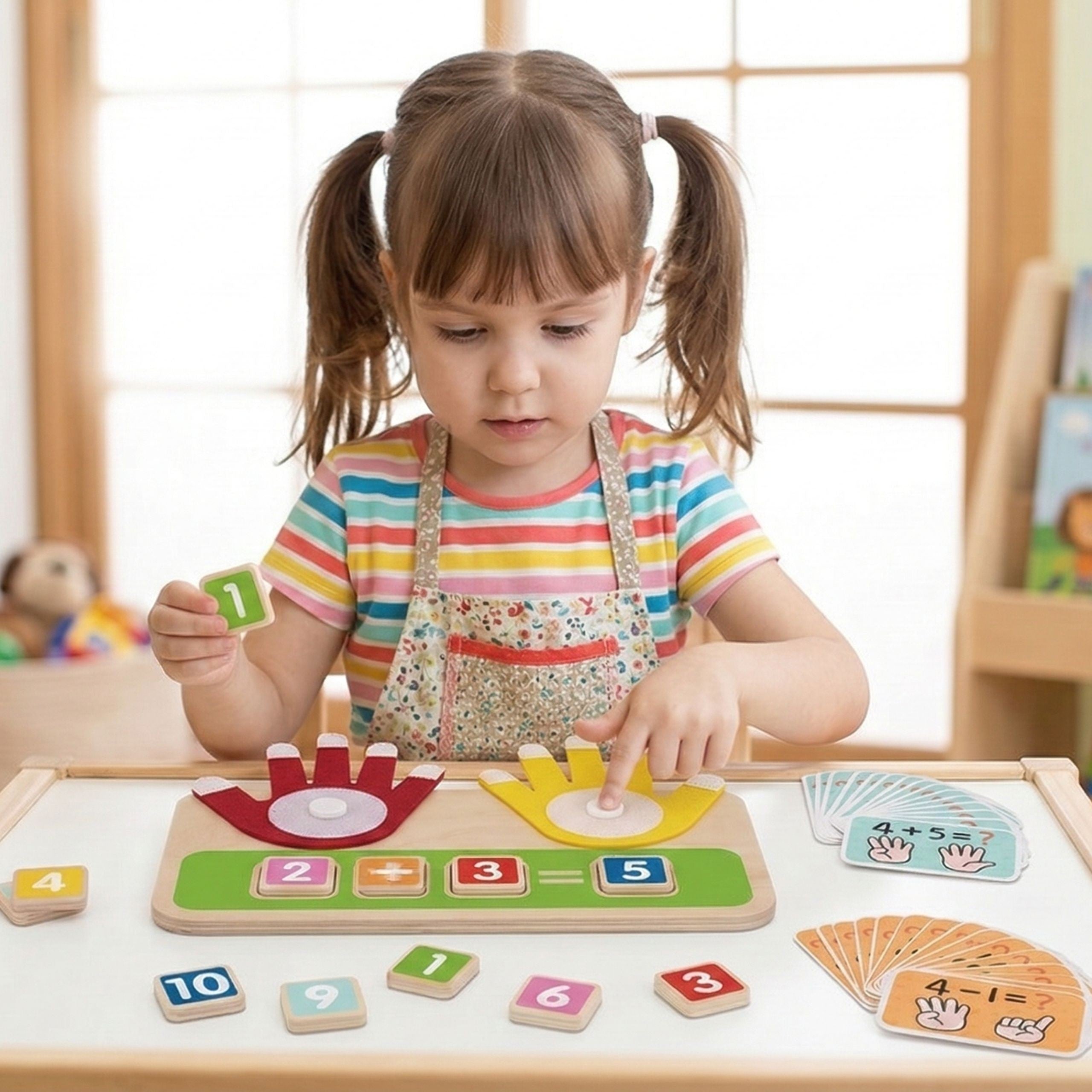 Tooky Toy Wooden Educational Toy For Learning Finger Counting Addition And Subtraction
