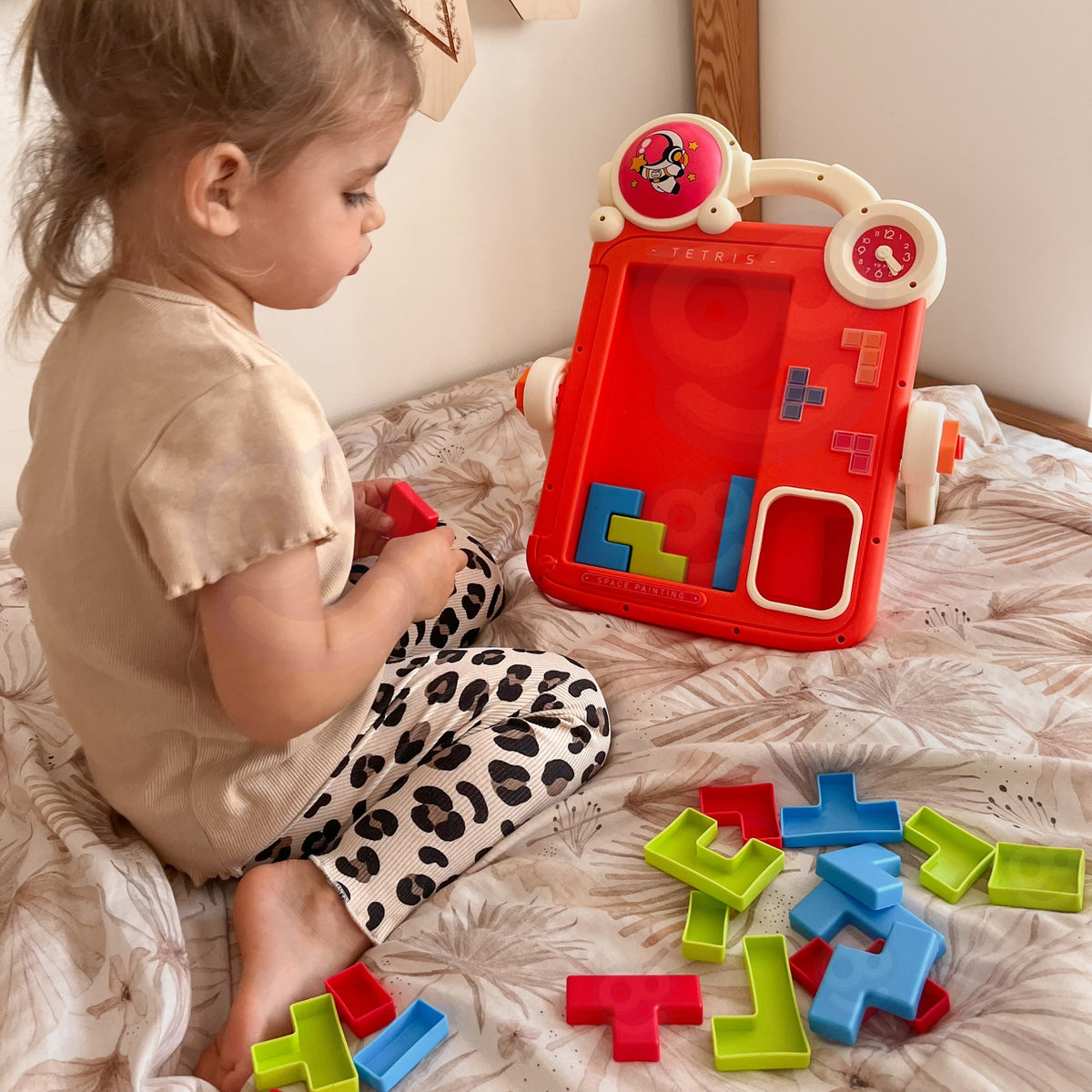 Woopie kétoldalas rajztábla Tetris játék 2 az 1-ben narancs
