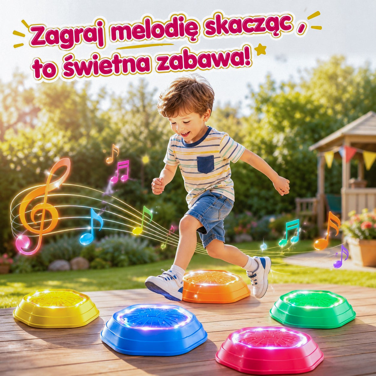 Woopie Interactive Balance Stones With Sound And Light 5 Pcs.