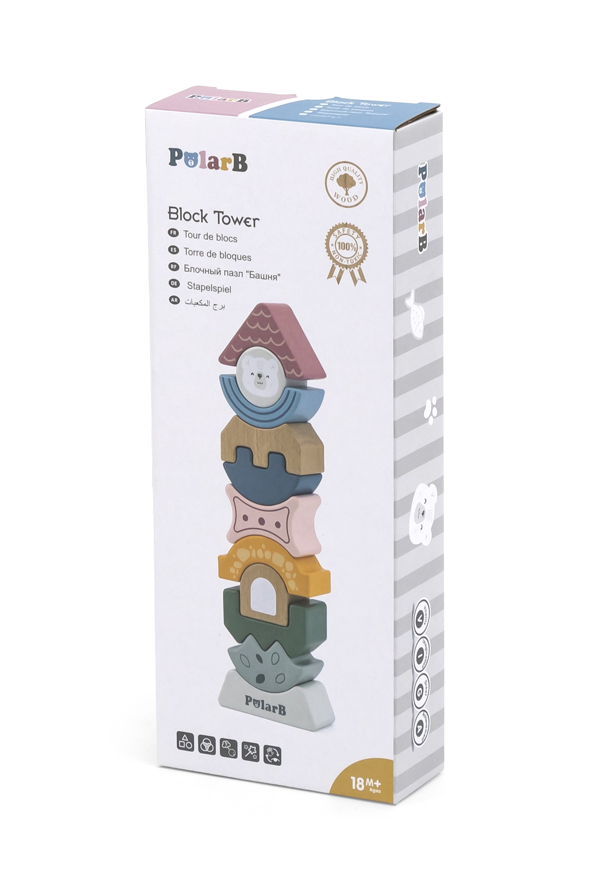 Viga Polarb Wooden Balancing Tower Puzzle