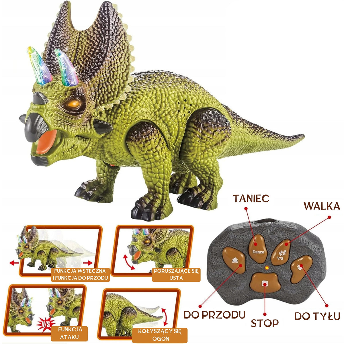Woopie Triceratops, robot dinosauro radiocomandato telecomandato